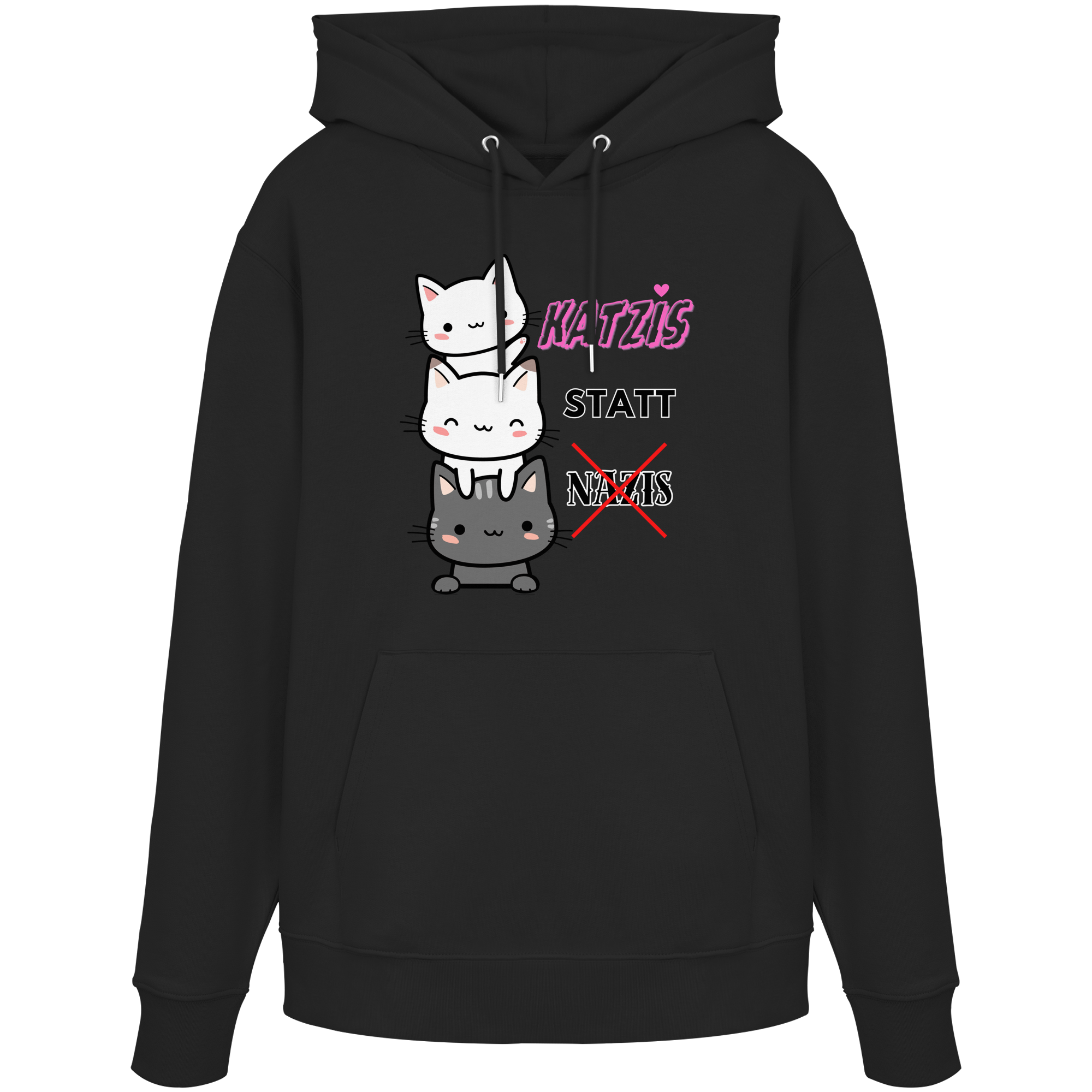 Katzis statt Nazis - Organic Hoodie