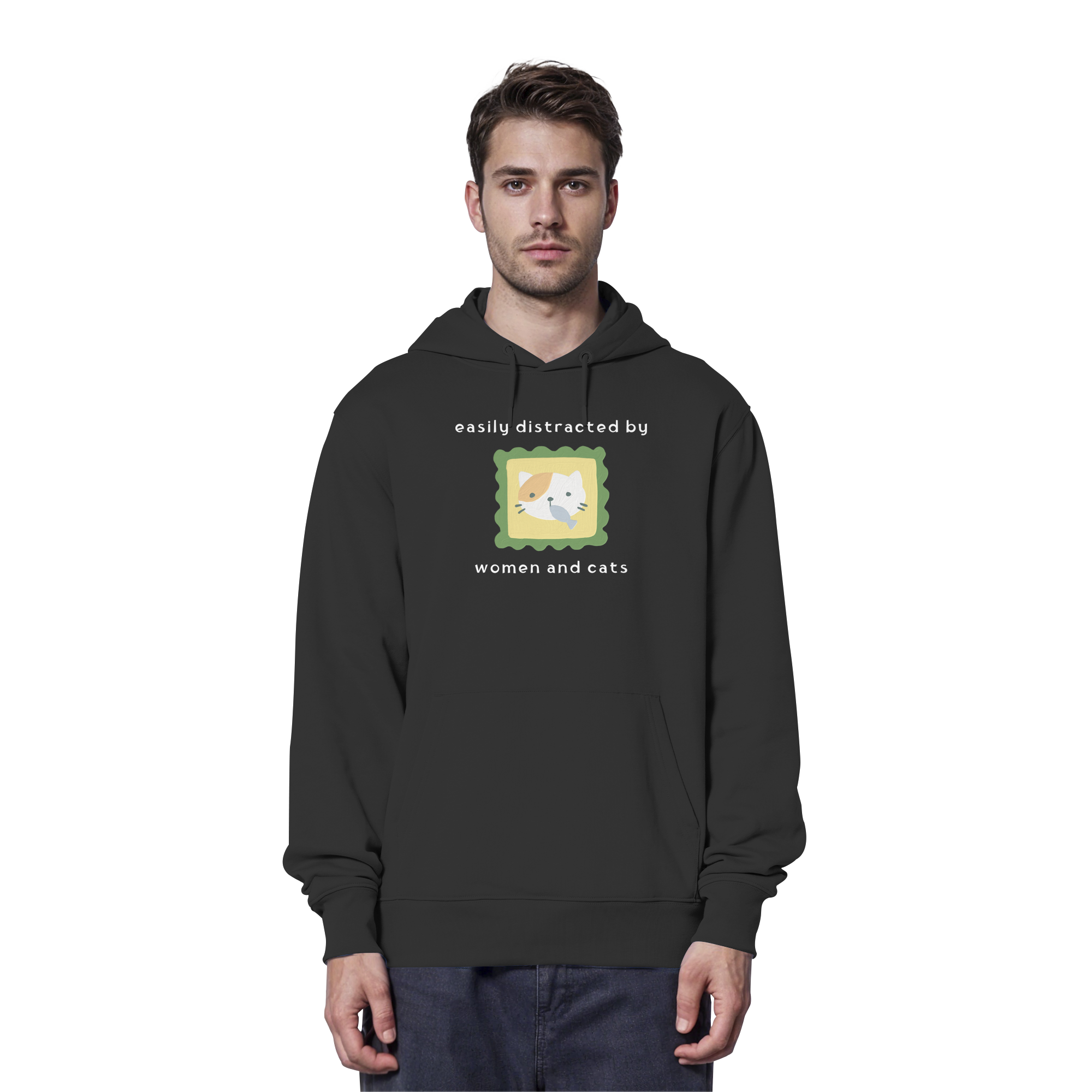 Easily Distracted by Women and Cats - Organic Hoodie