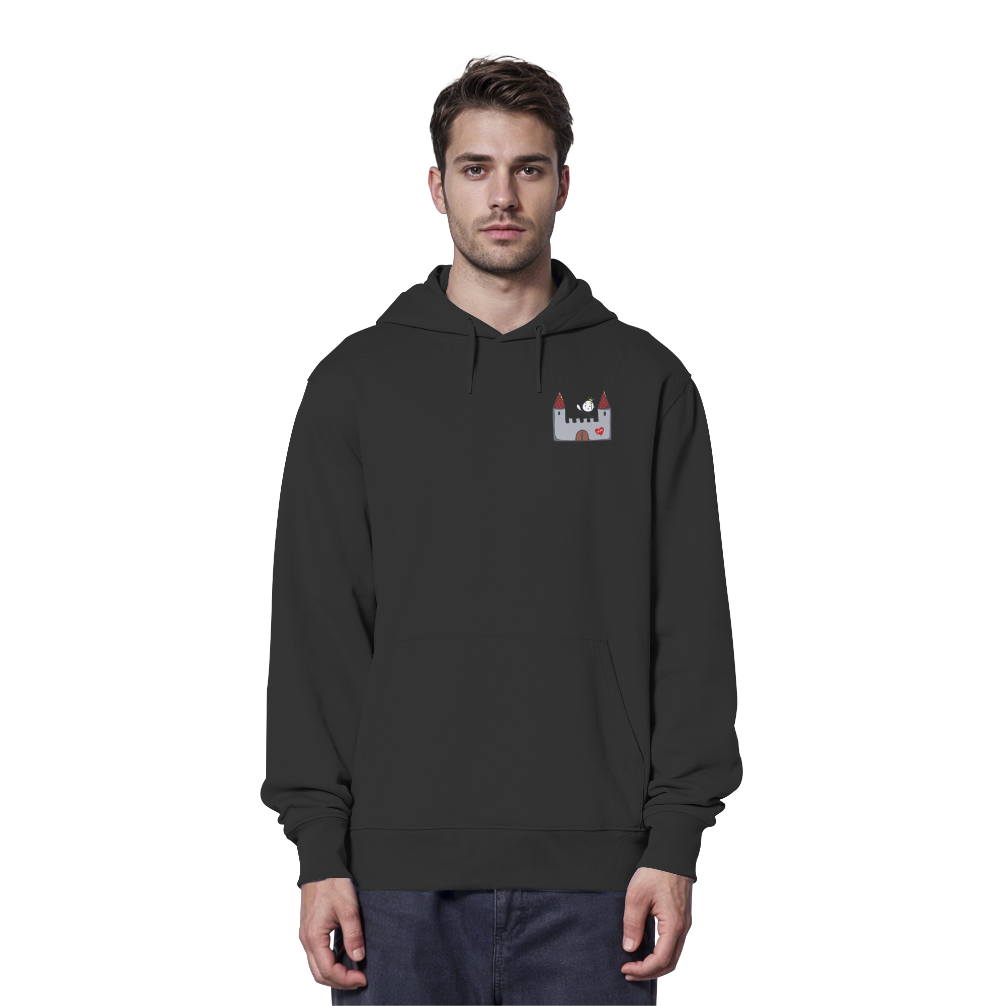 Seelenmännchen "Schloss Edition" Brustprint (dunkel) - Organic Hoodie