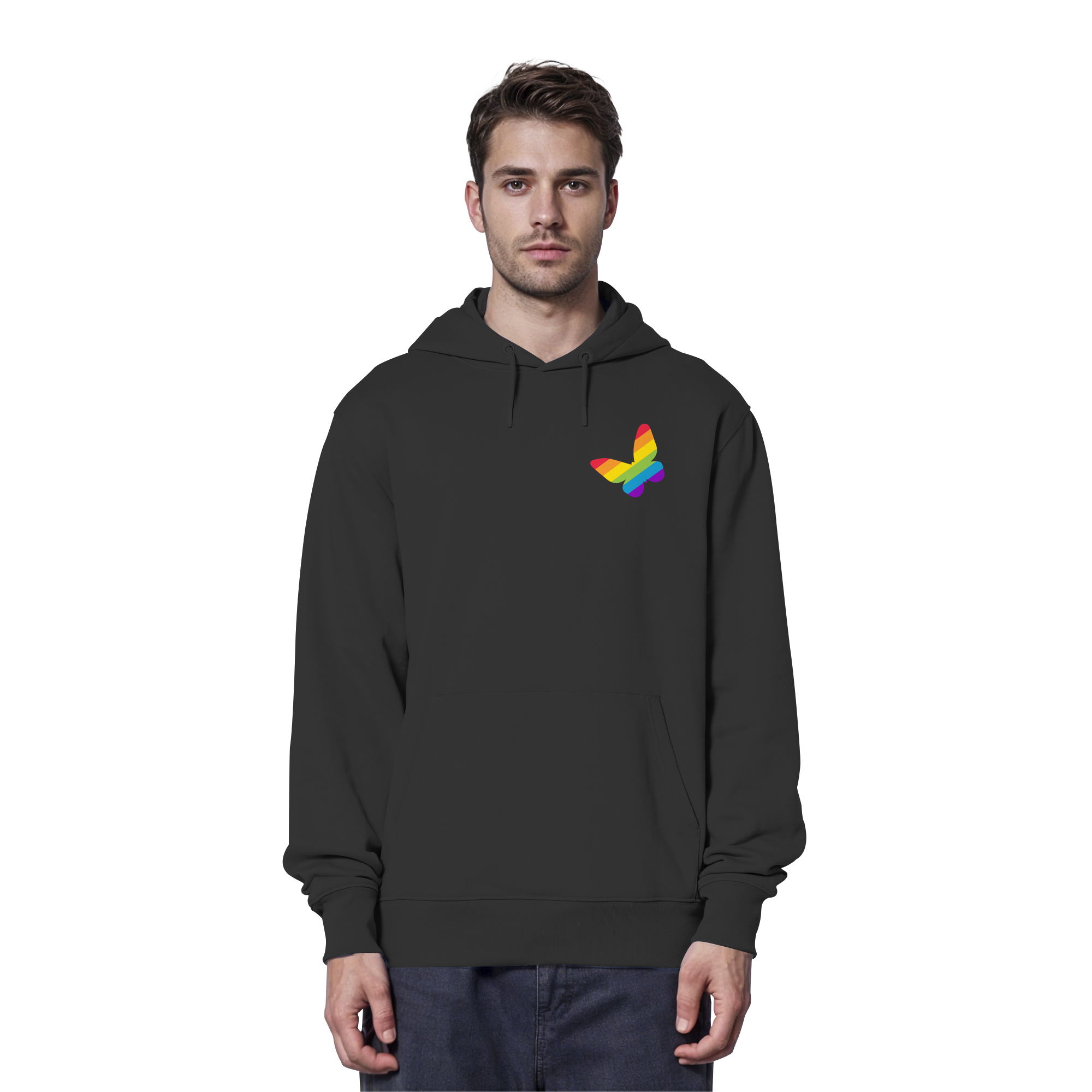Regenbogen Schmetterling - Organic Hoodie