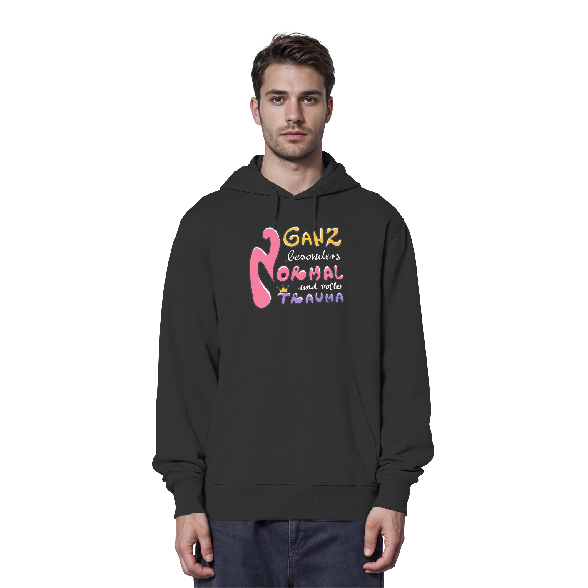 Ganz besonders Normal und voller Trauma "Bunte Edition" - Organic Hoodie