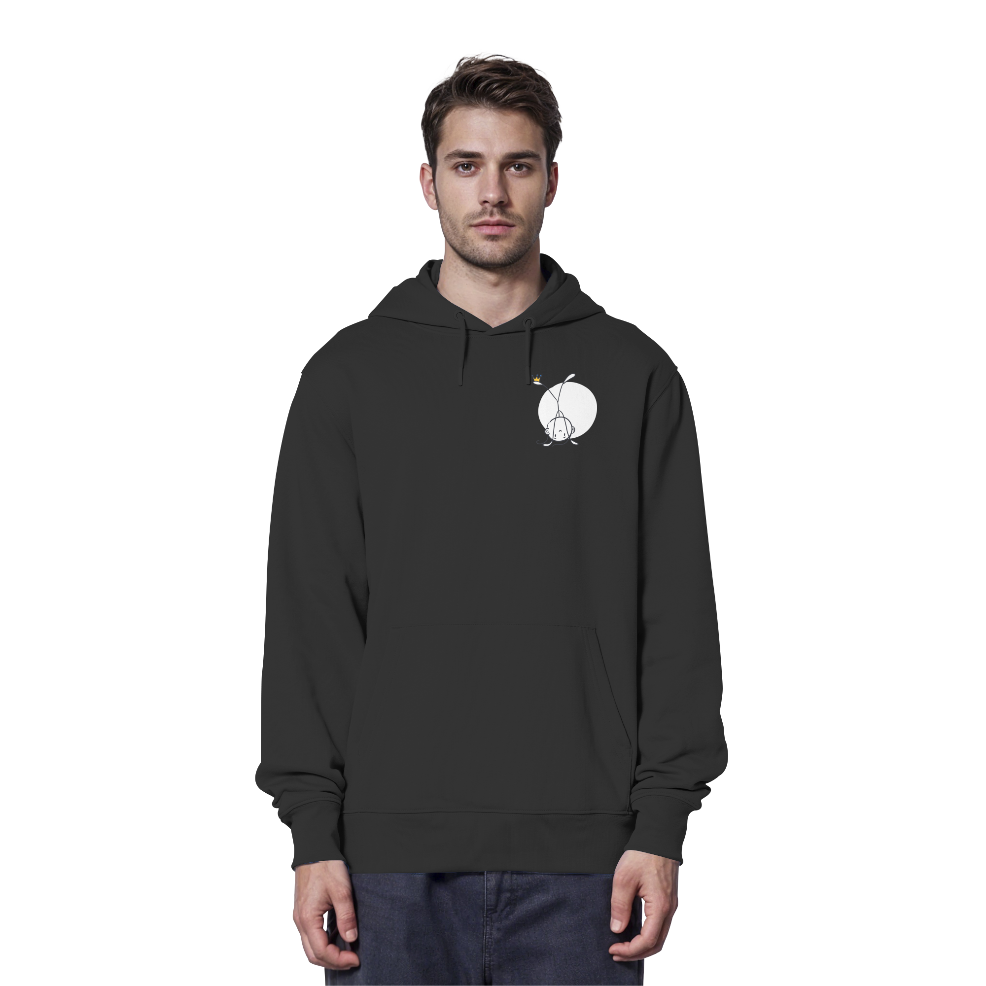 Seelenmännchen "Handstand Edition" Brustprint (dunkel) - Organic Hoodie