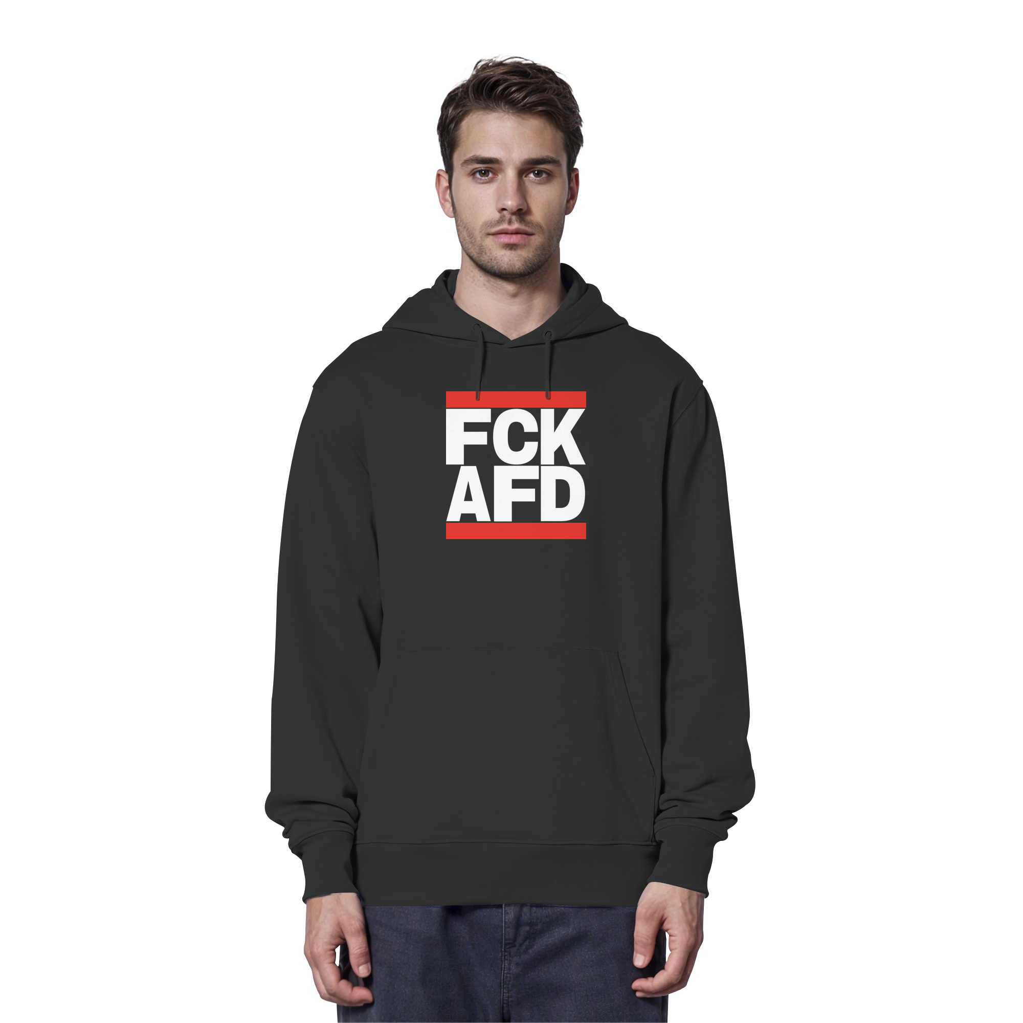 FCK AFD (weiße Schrift) - Organic Hoodie