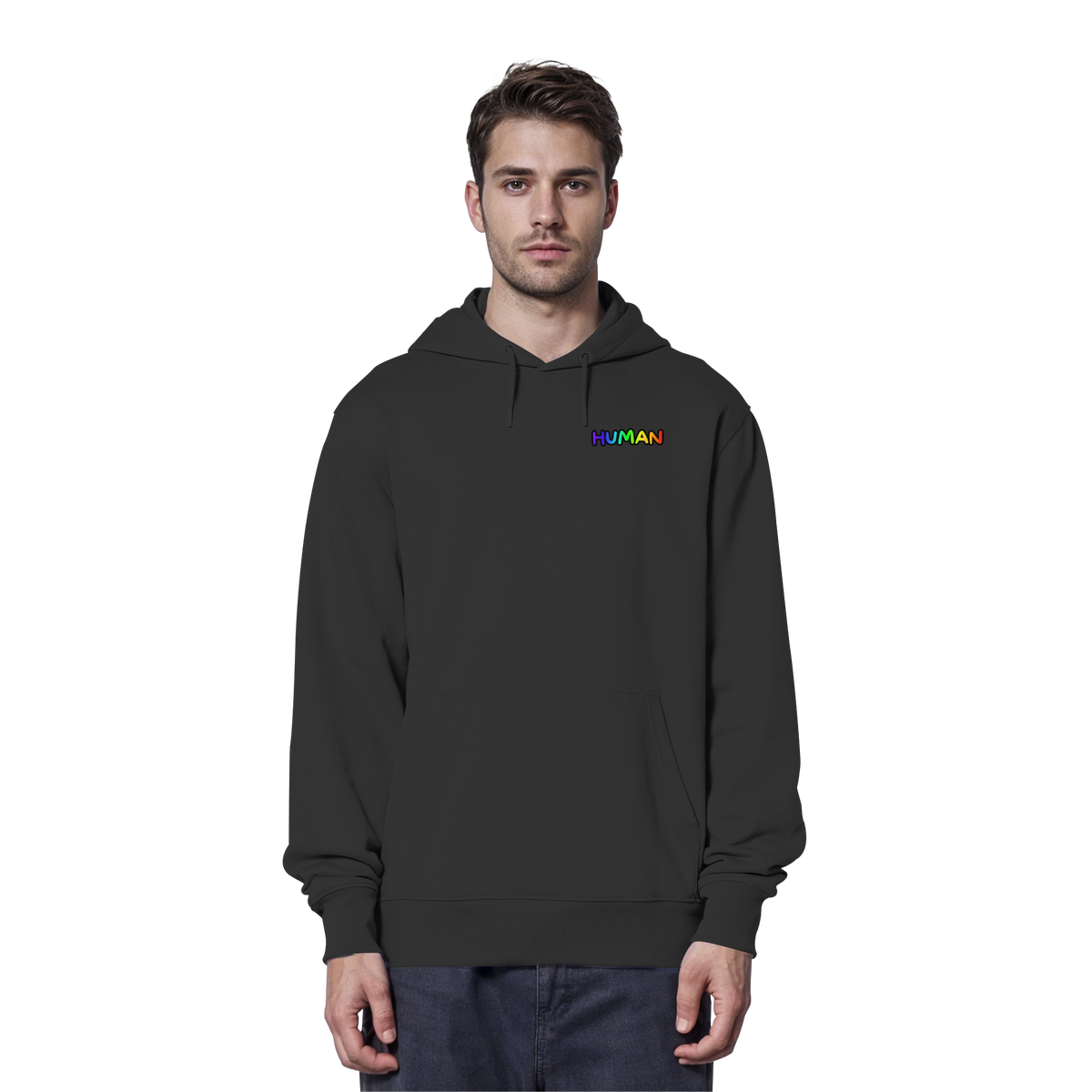 HUMAN in Regenbogen Farben "Bubble Edition" - Organic Hoodie