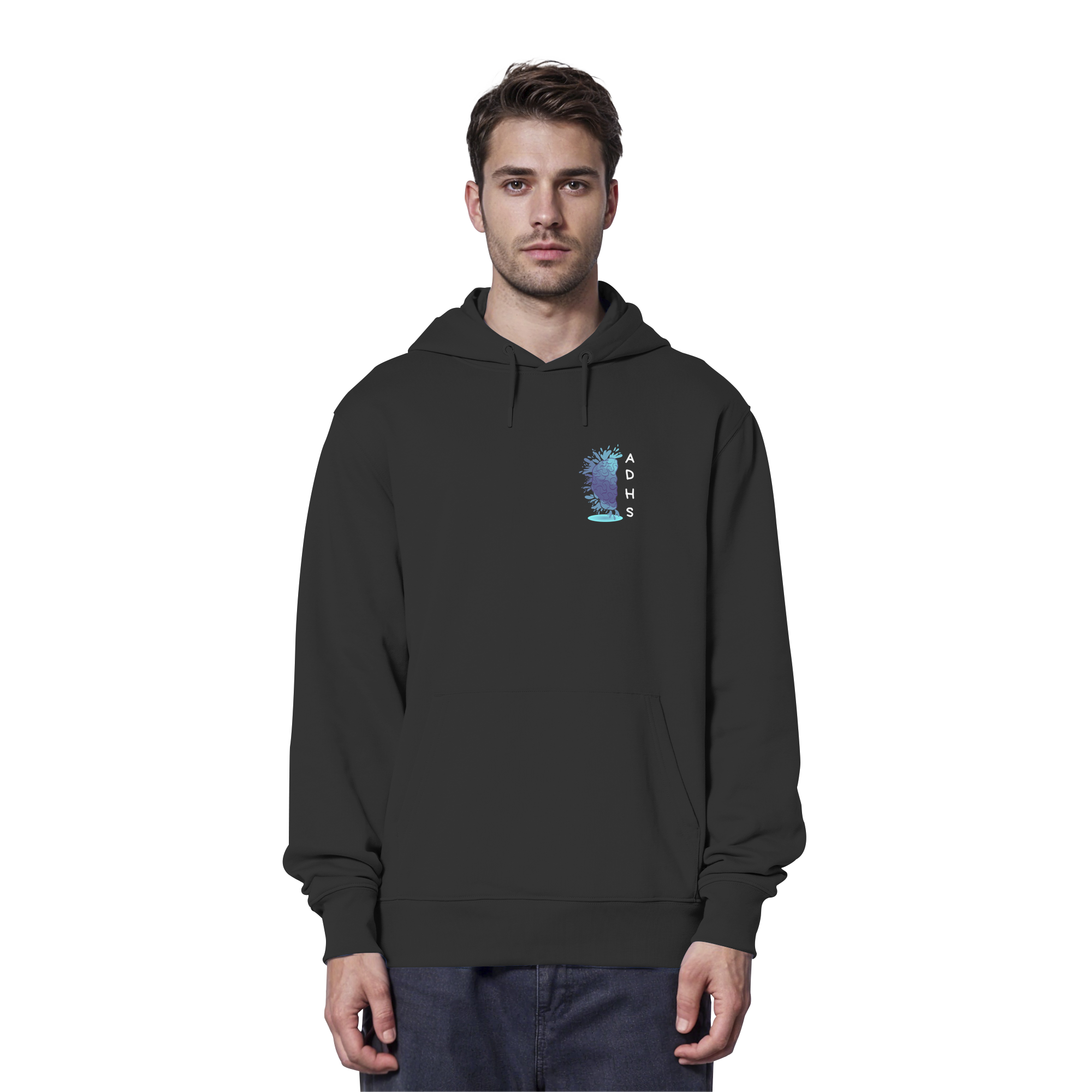 ADHS Ausdrucksvoll Direkt Hilfsbereit Selbstbewusst Backprint - Organic Hoodie