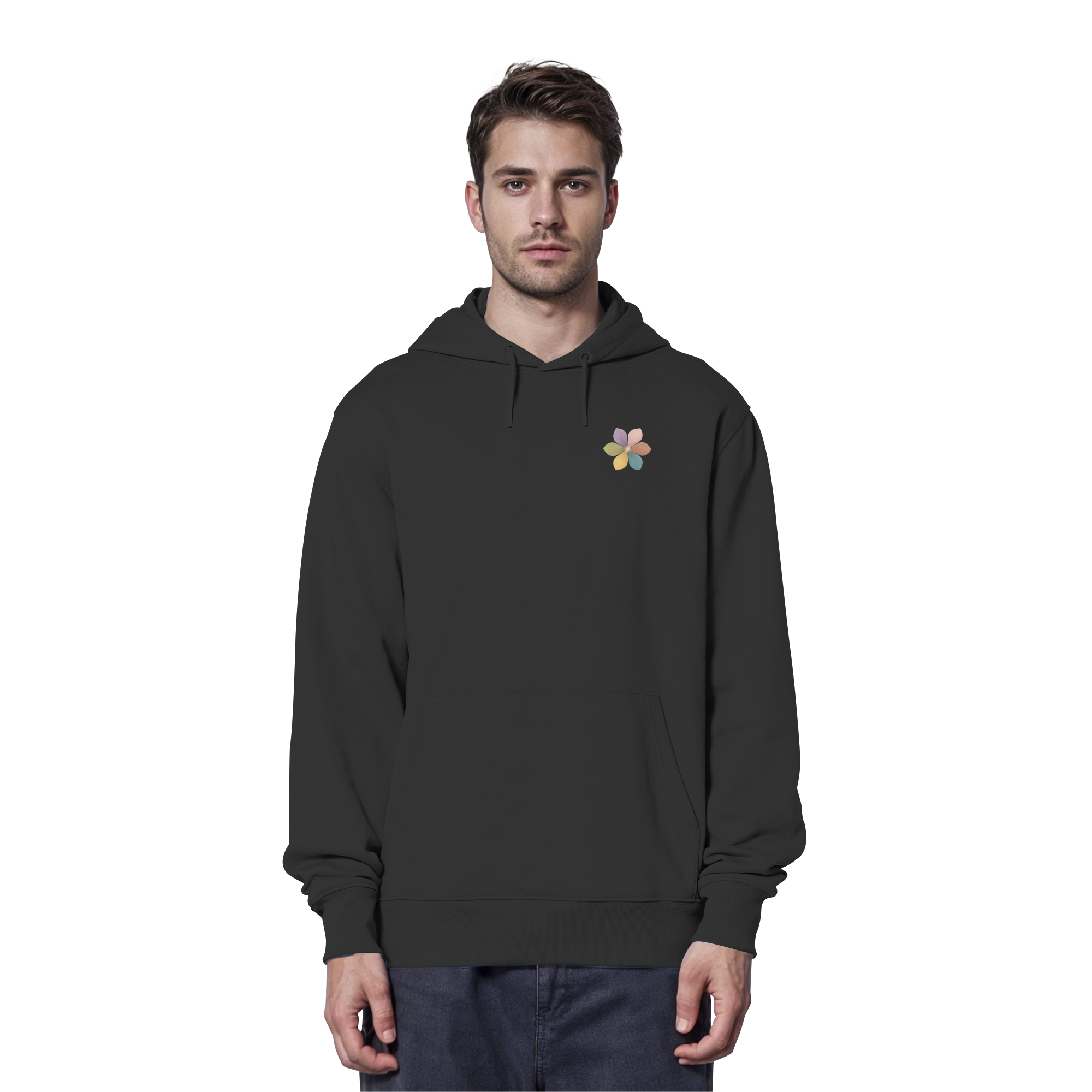 Ich sorge gut für mich "Achtsamkeitsblüte Edition" Backprint - Organic Hoodie