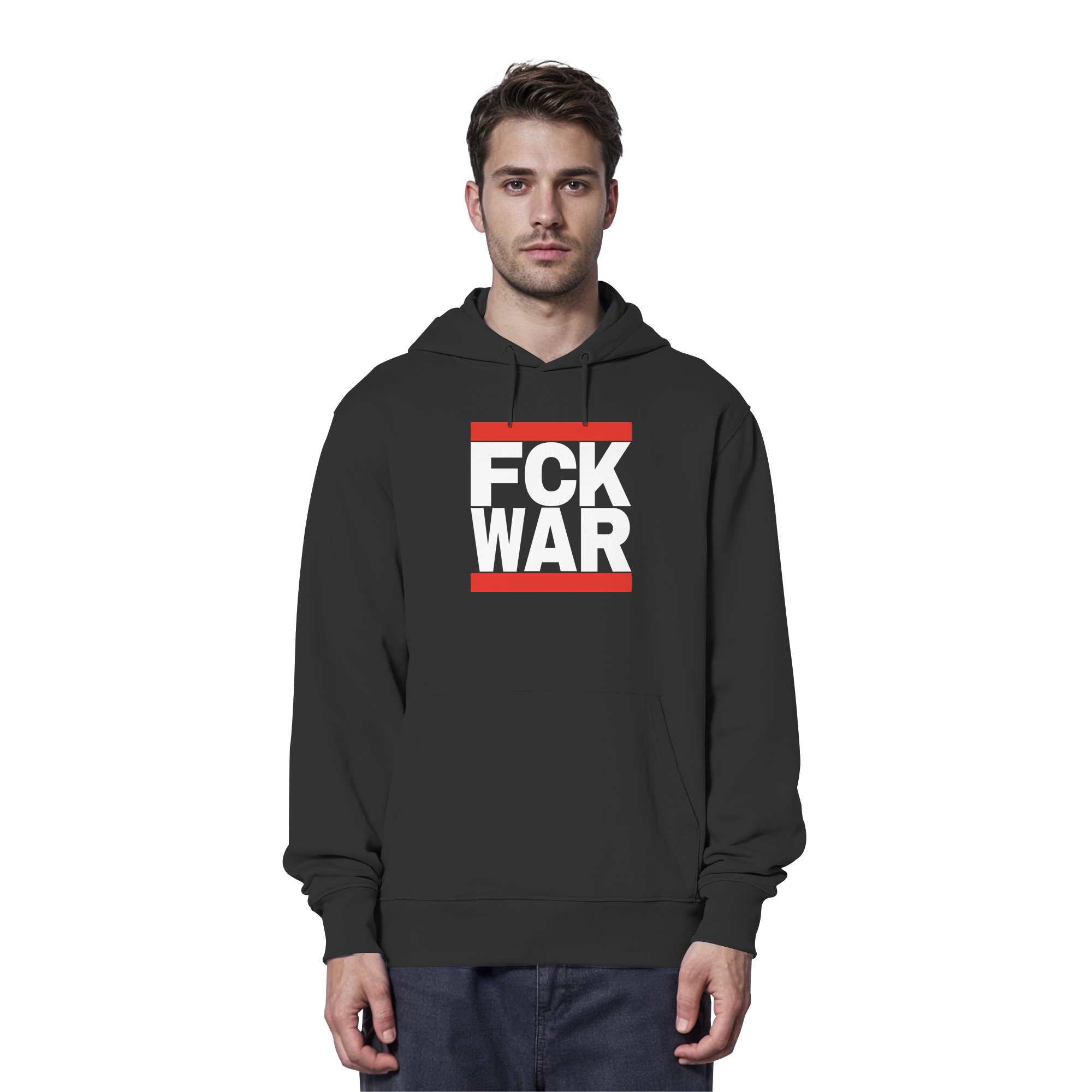 FCK WAR (weiße Schrift) - Organic Hoodie