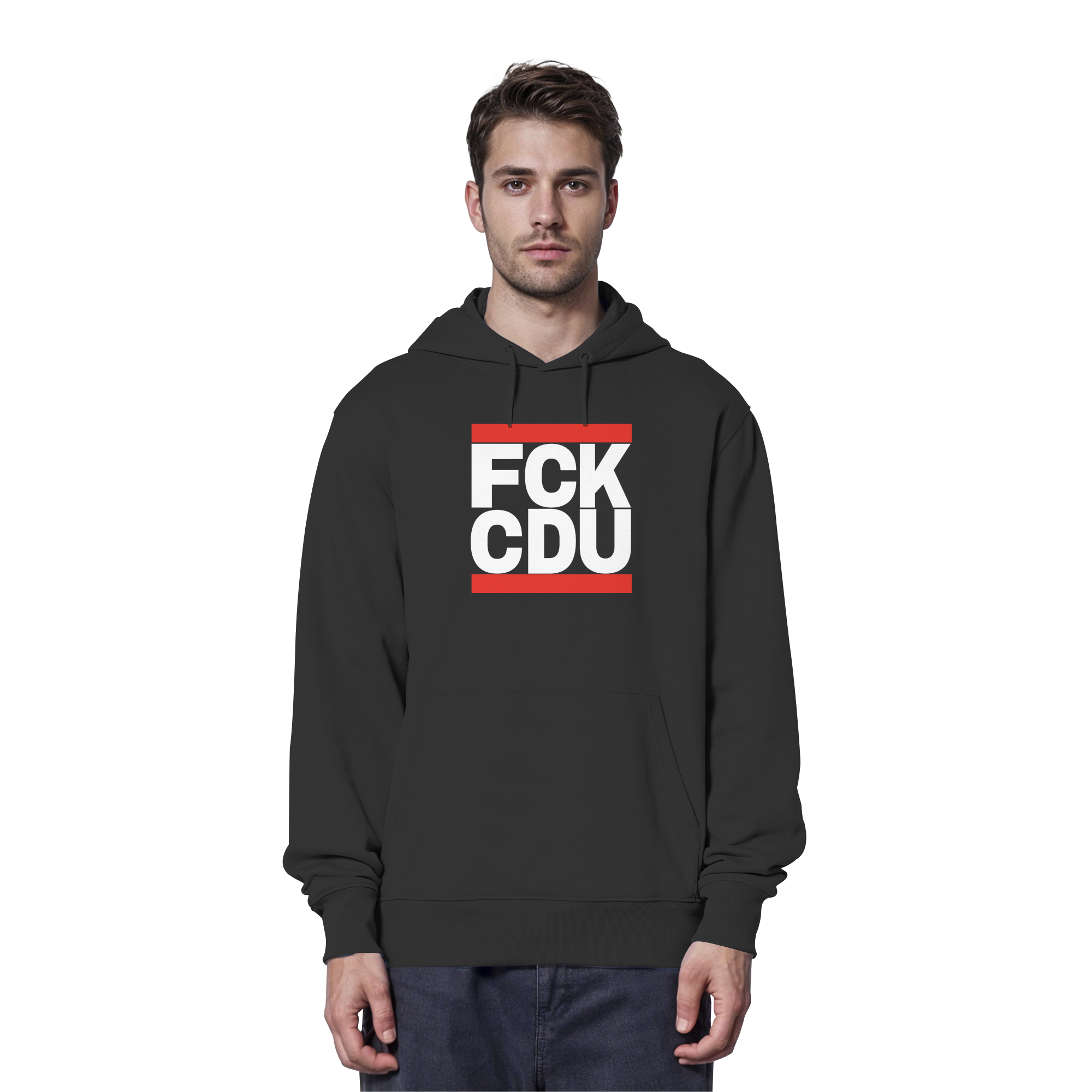 FCK CDU (weiße Schrift) - Organic Hoodie