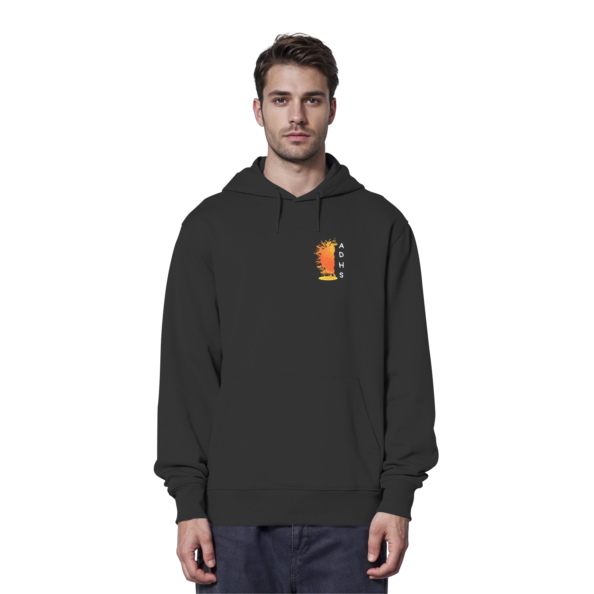ADHS Authentisch Dynamisch Humorvoll Stark Backprint - Organic Hoodie