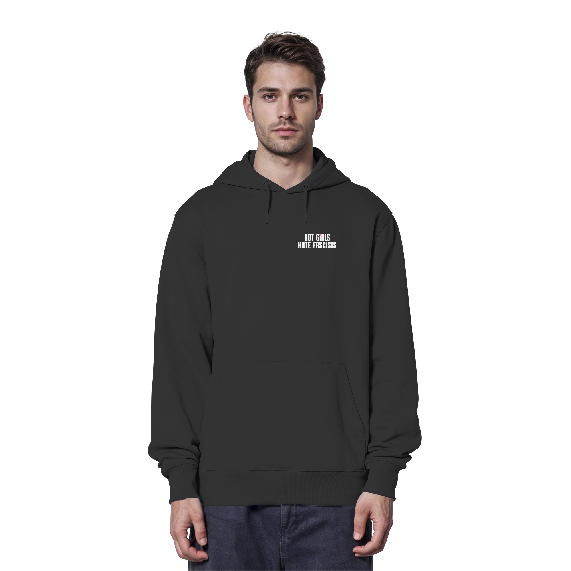 Hot Girls Hate Fascists (dunkel) - Organic Hoodie
