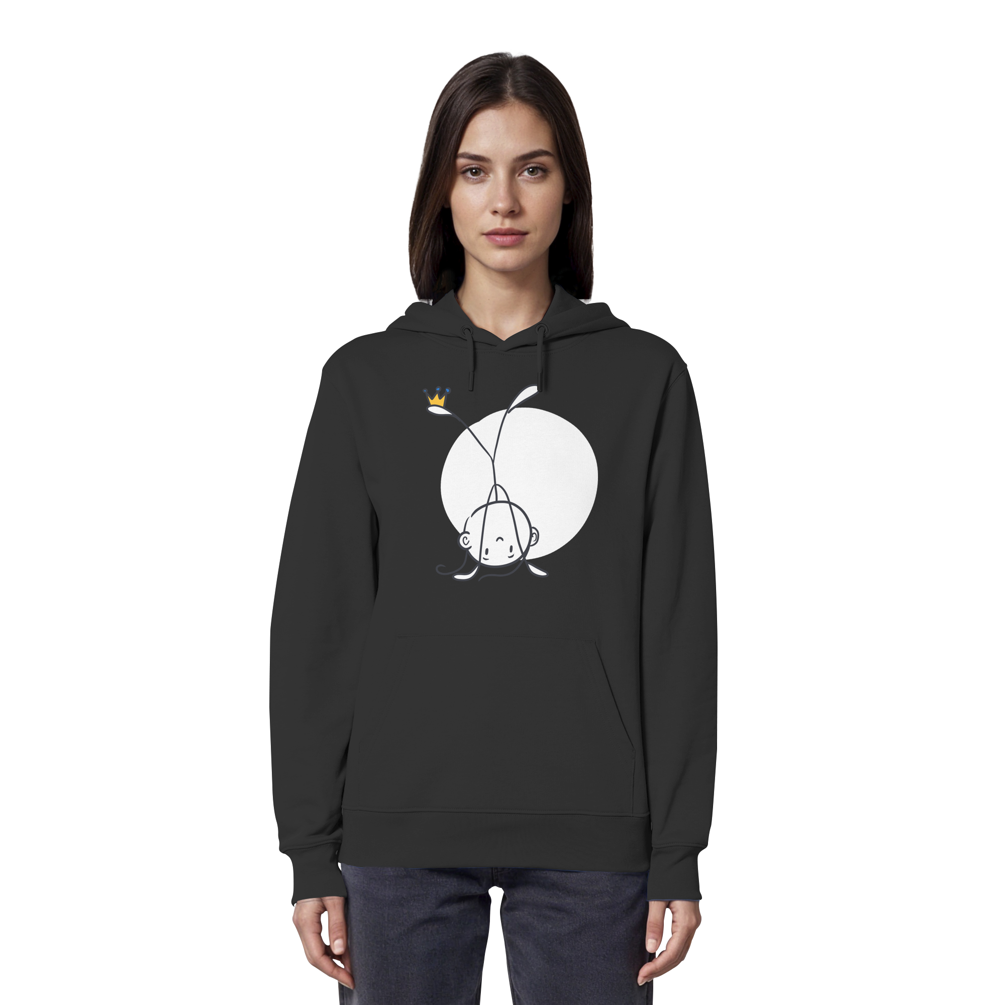 Seelenmännchen "Handstand Edition" Frontprint (dunkel) - Organic Hoodie