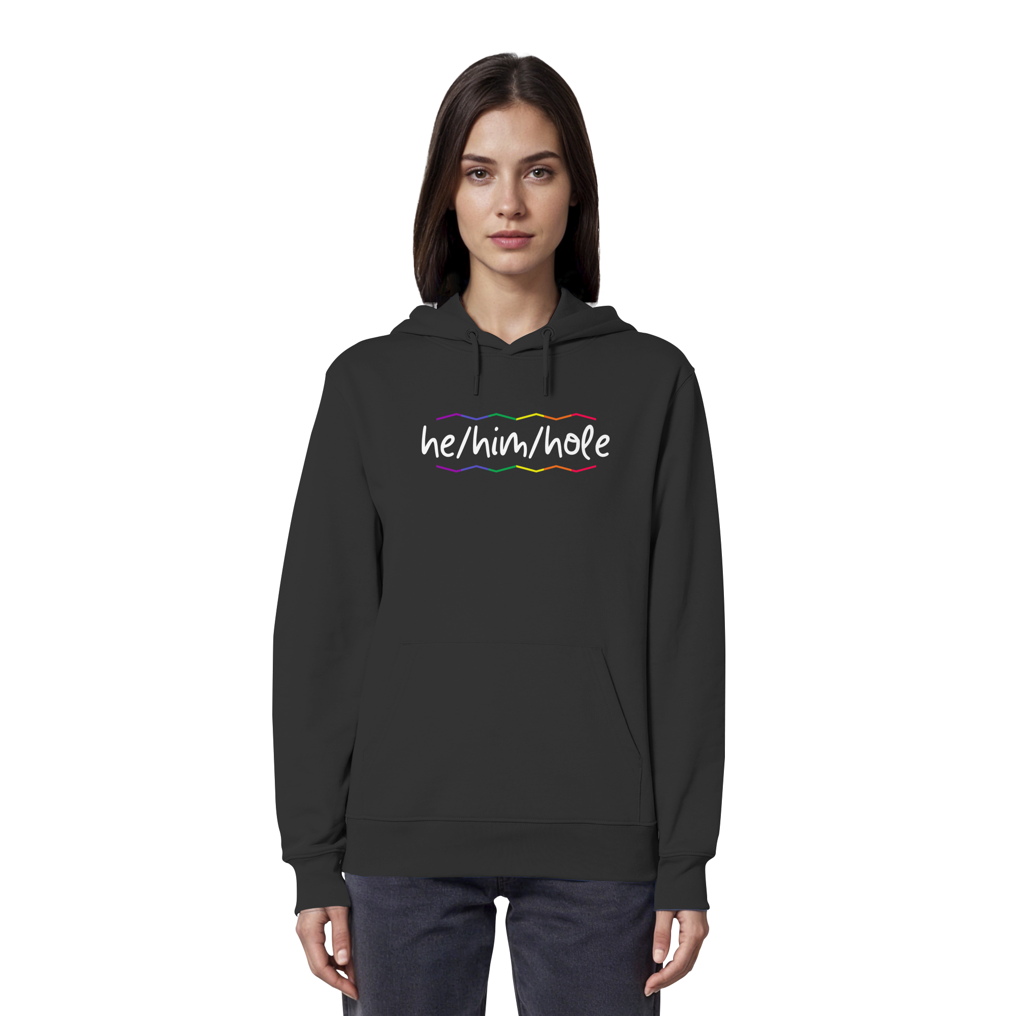 he/him/hole "Pride Waves Edition" - Organic Hoodie