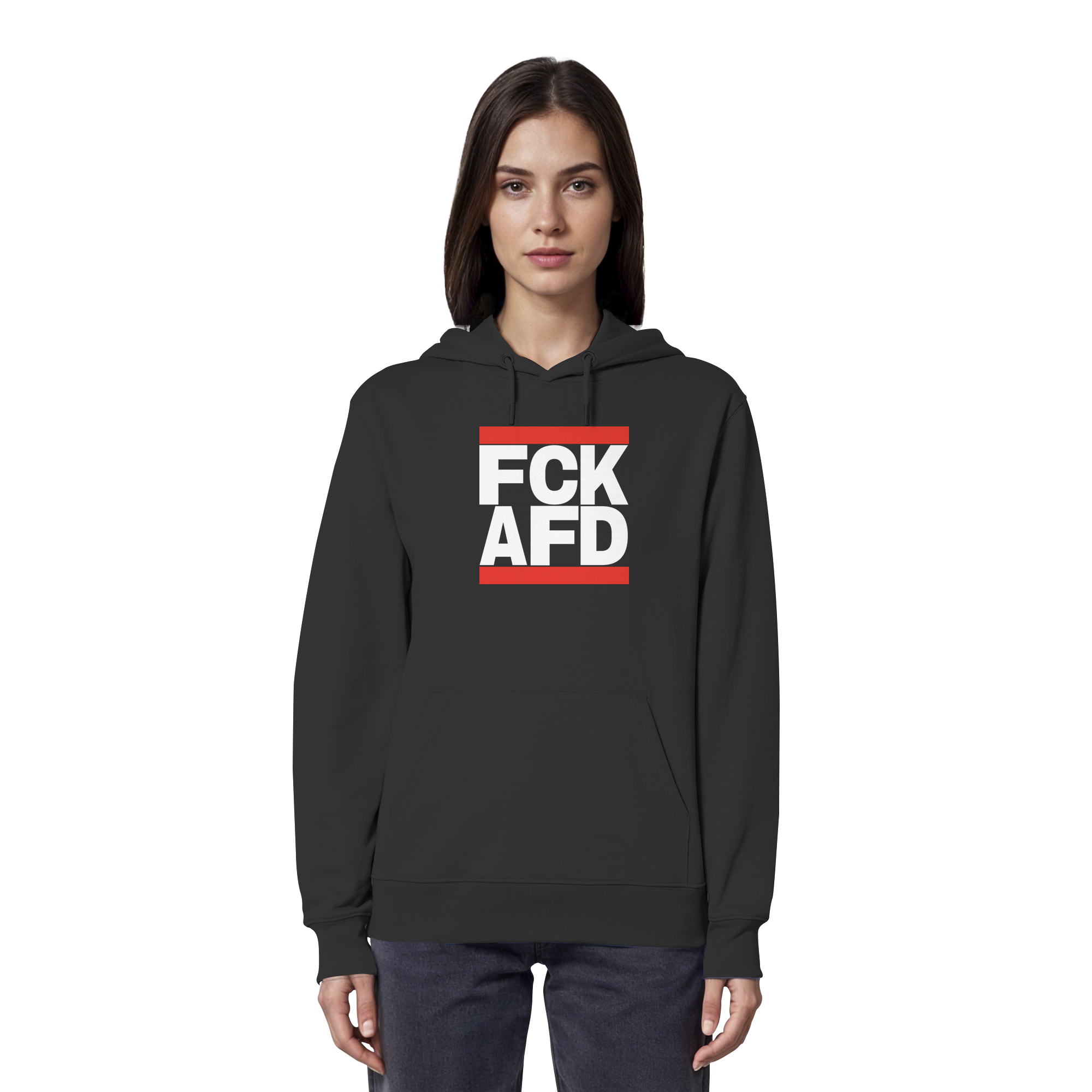 FCK AFD (weiße Schrift) - Organic Hoodie