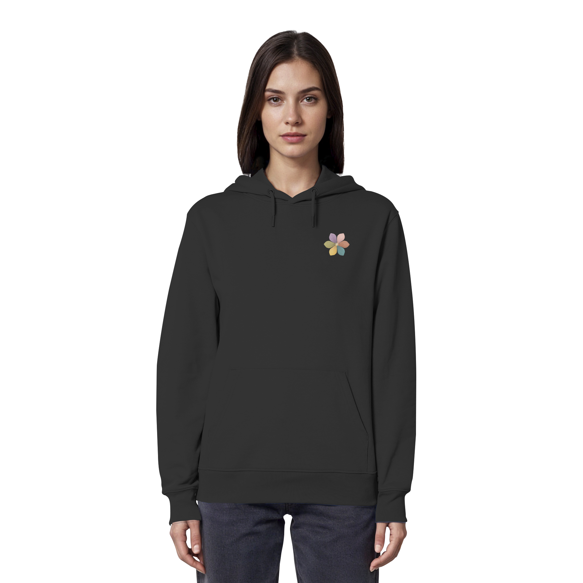 Ich sorge gut für mich "Achtsamkeitsblüte Edition" Backprint - Organic Hoodie