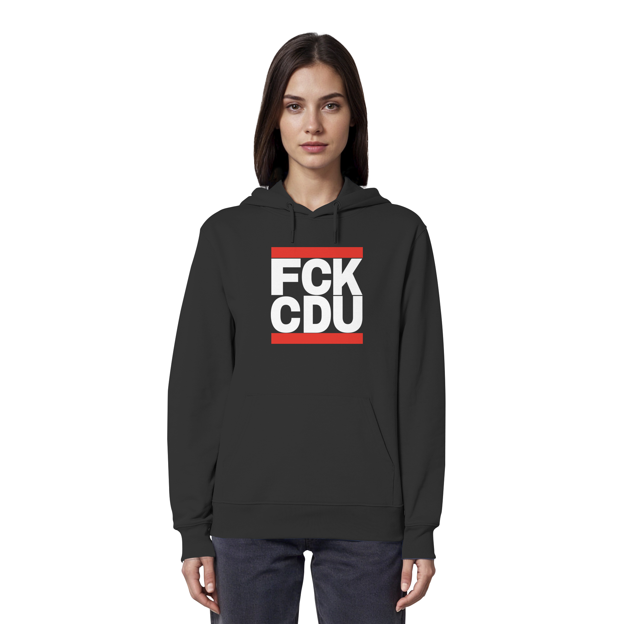FCK CDU (weiße Schrift) - Organic Hoodie