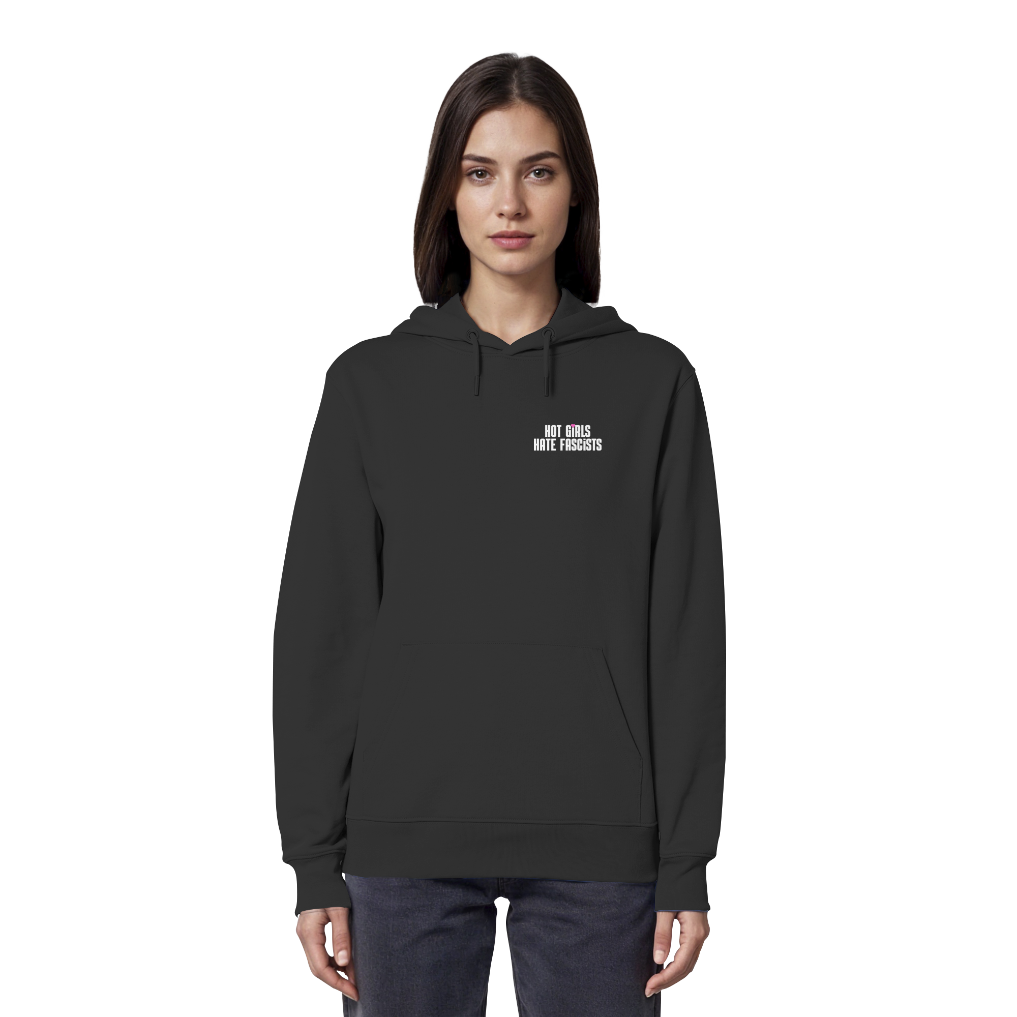 Hot Girls Hate Fascists (dunkel) - Organic Hoodie