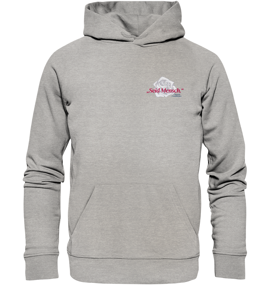 Seid Mensch "Weiße Rose Edition" - Organic Hoodie