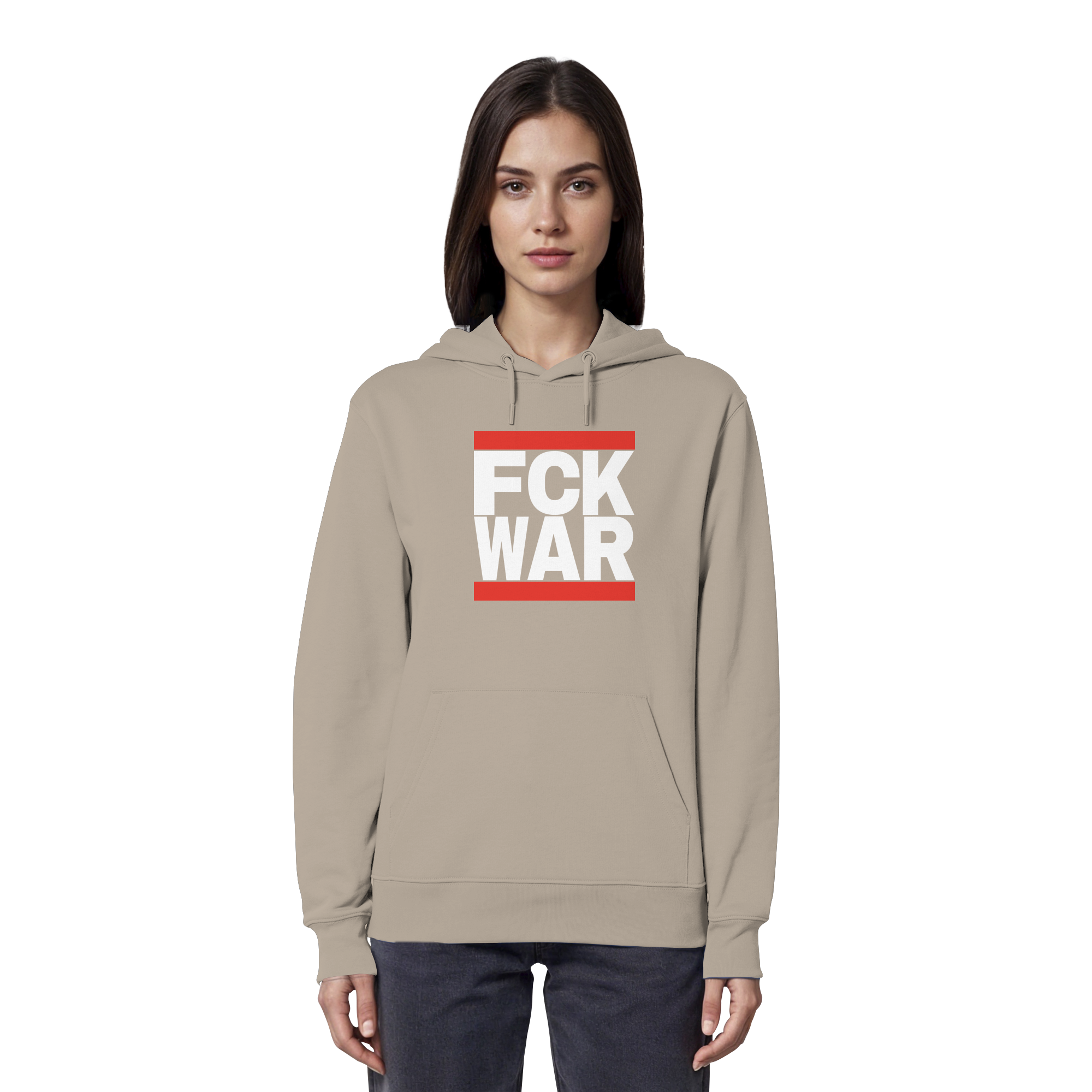 FCK WAR (weiße Schrift) - Organic Hoodie