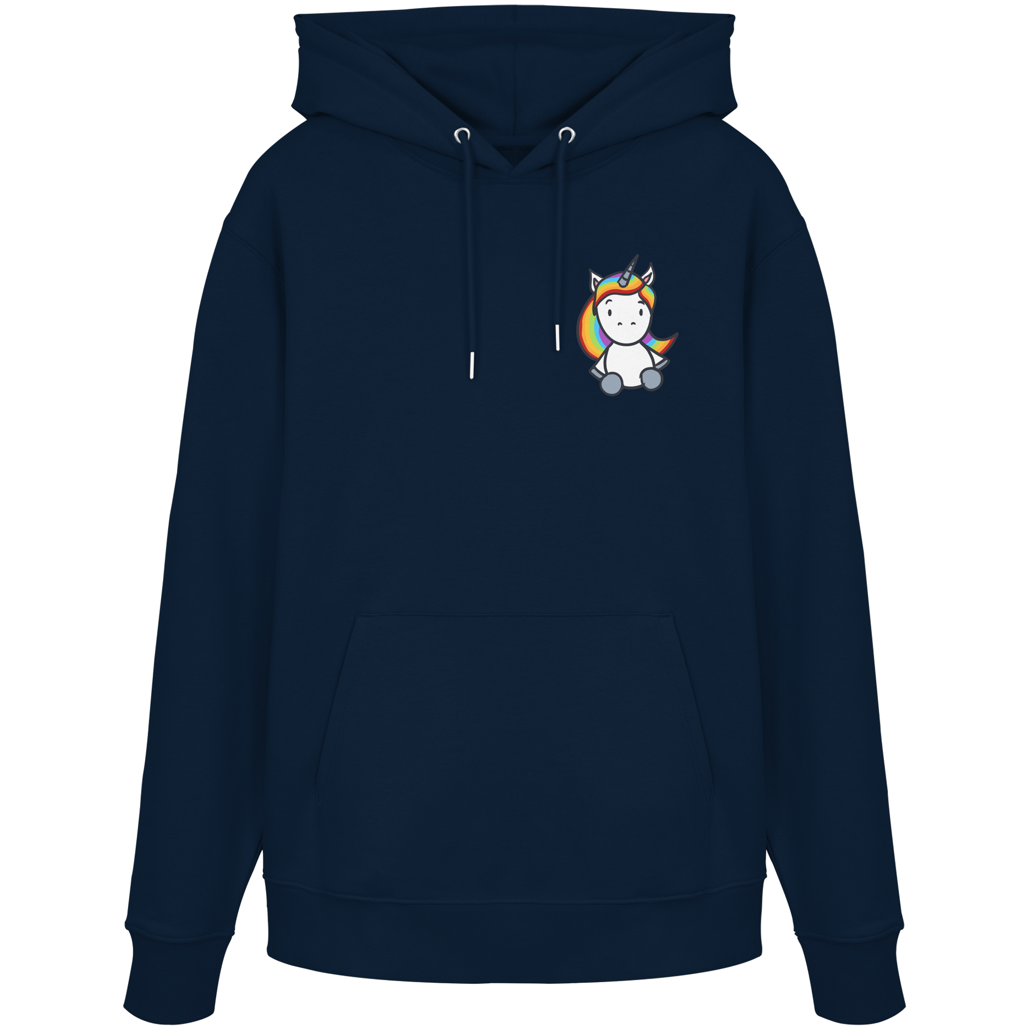 Schwarz Weiß wird Regenbogen Farben Backprint (dunkel) - Organic Hoodie