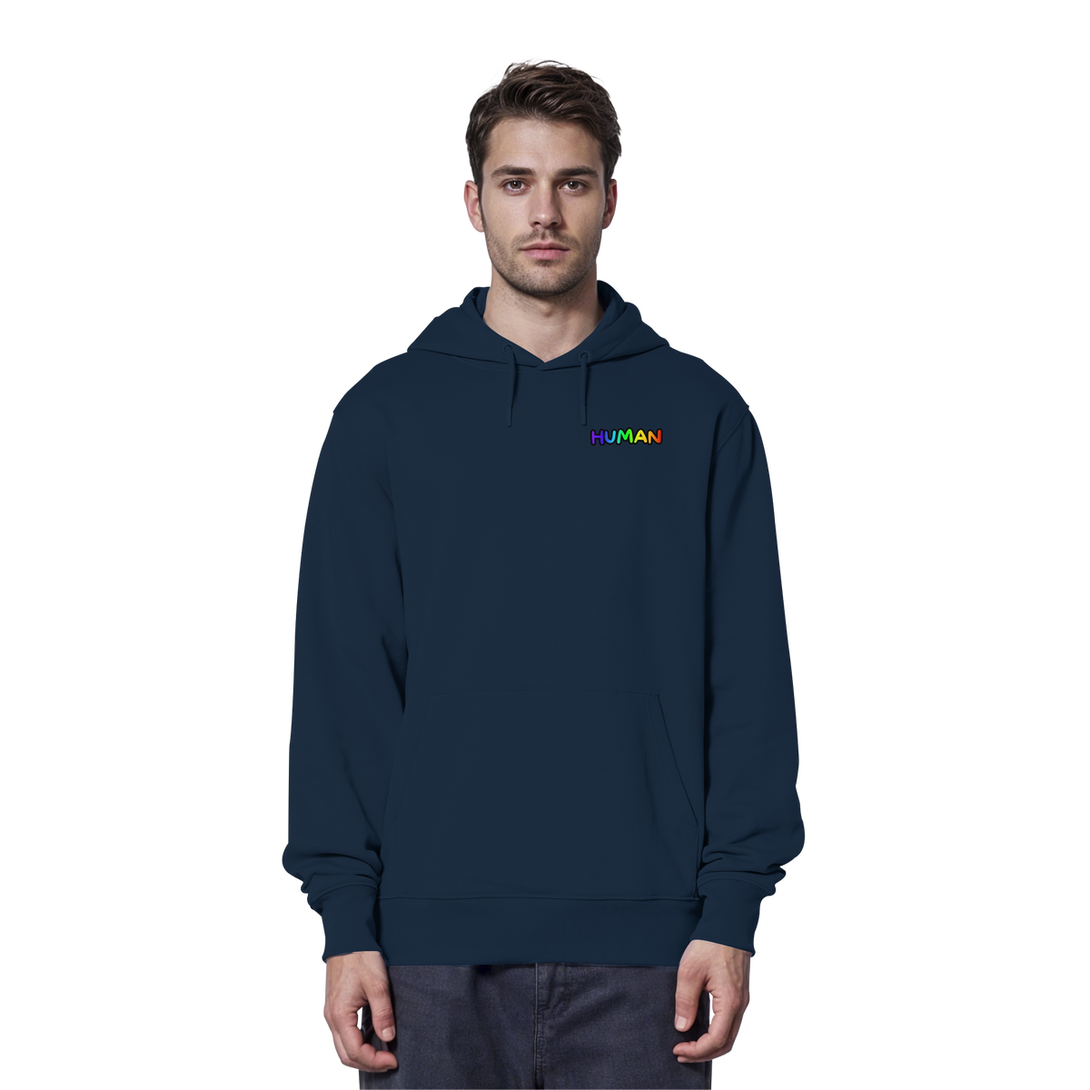 HUMAN in Regenbogen Farben "Bubble Edition" - Organic Hoodie