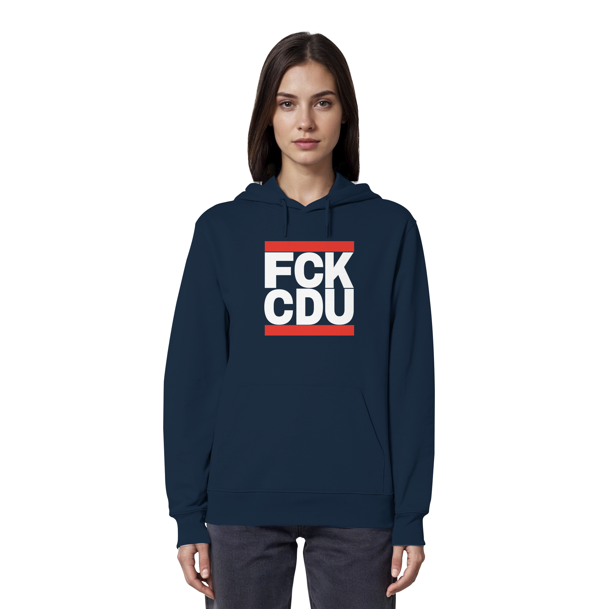 FCK CDU (weiße Schrift) - Organic Hoodie