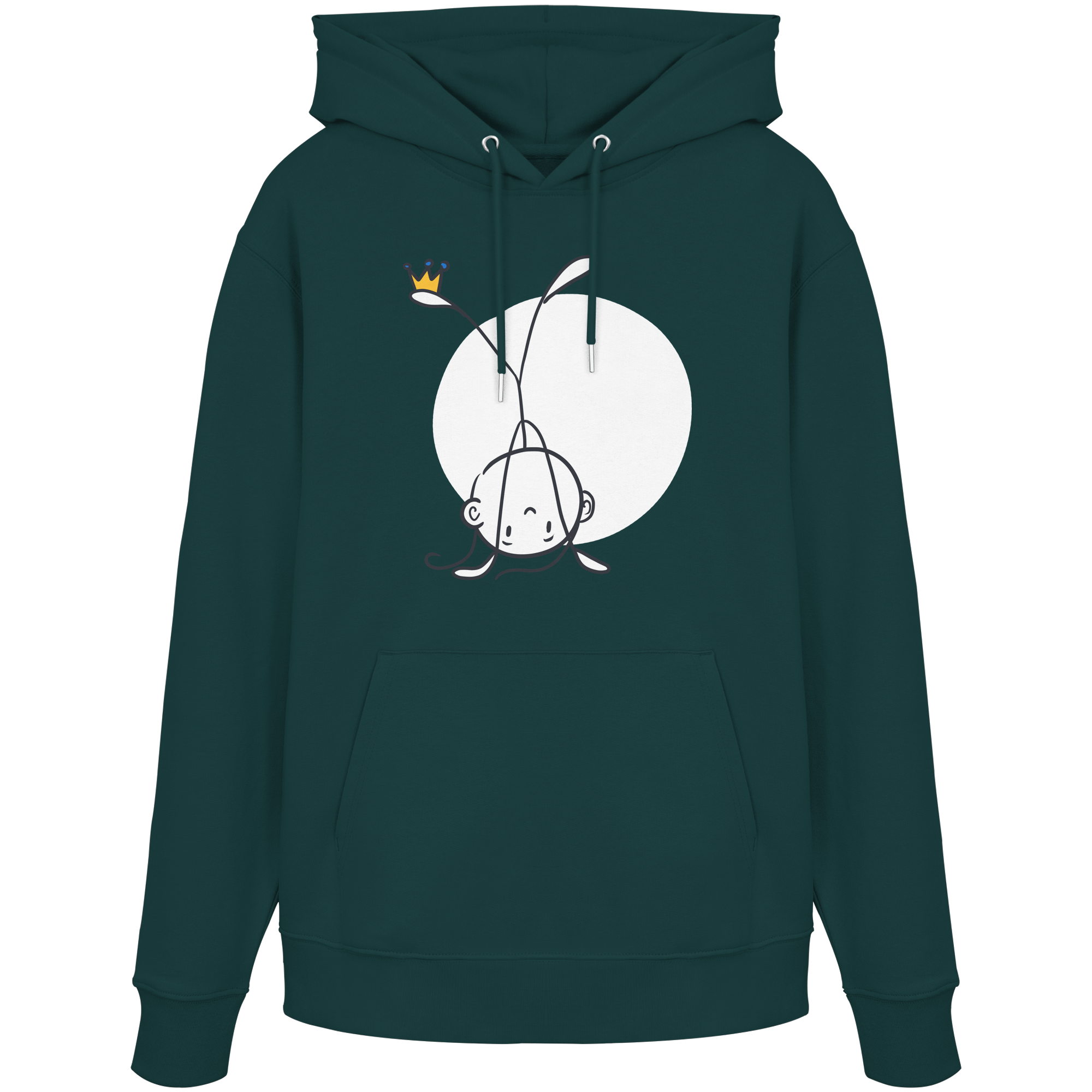 Seelenmännchen "Handstand Edition" Frontprint (dunkel) - Organic Hoodie