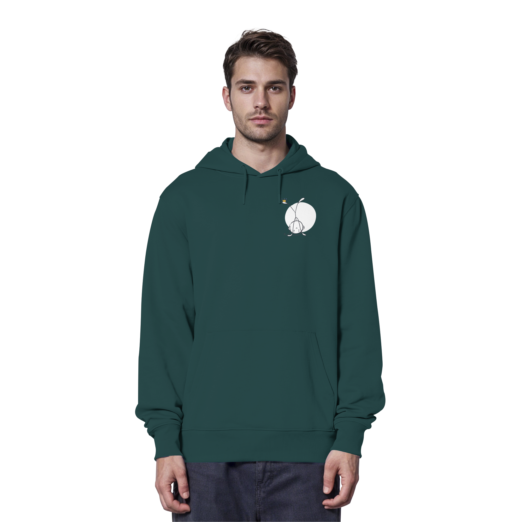 Seelenmännchen "Handstand Edition" Brustprint (dunkel) - Organic Hoodie