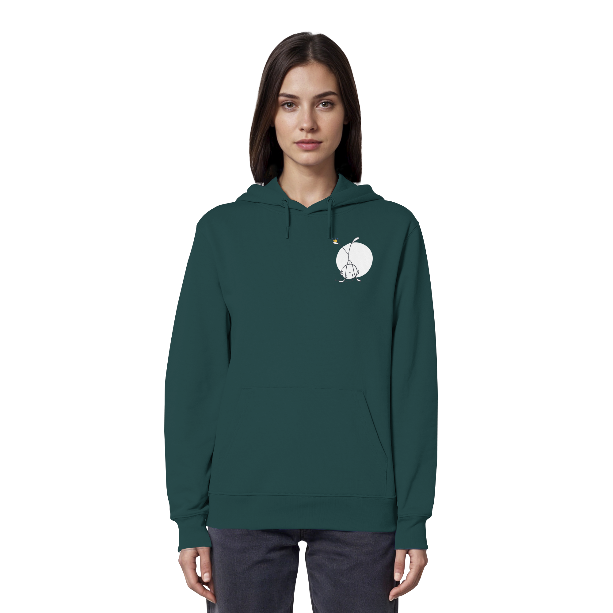 Seelenmännchen "Handstand Edition" Brustprint (dunkel) - Organic Hoodie