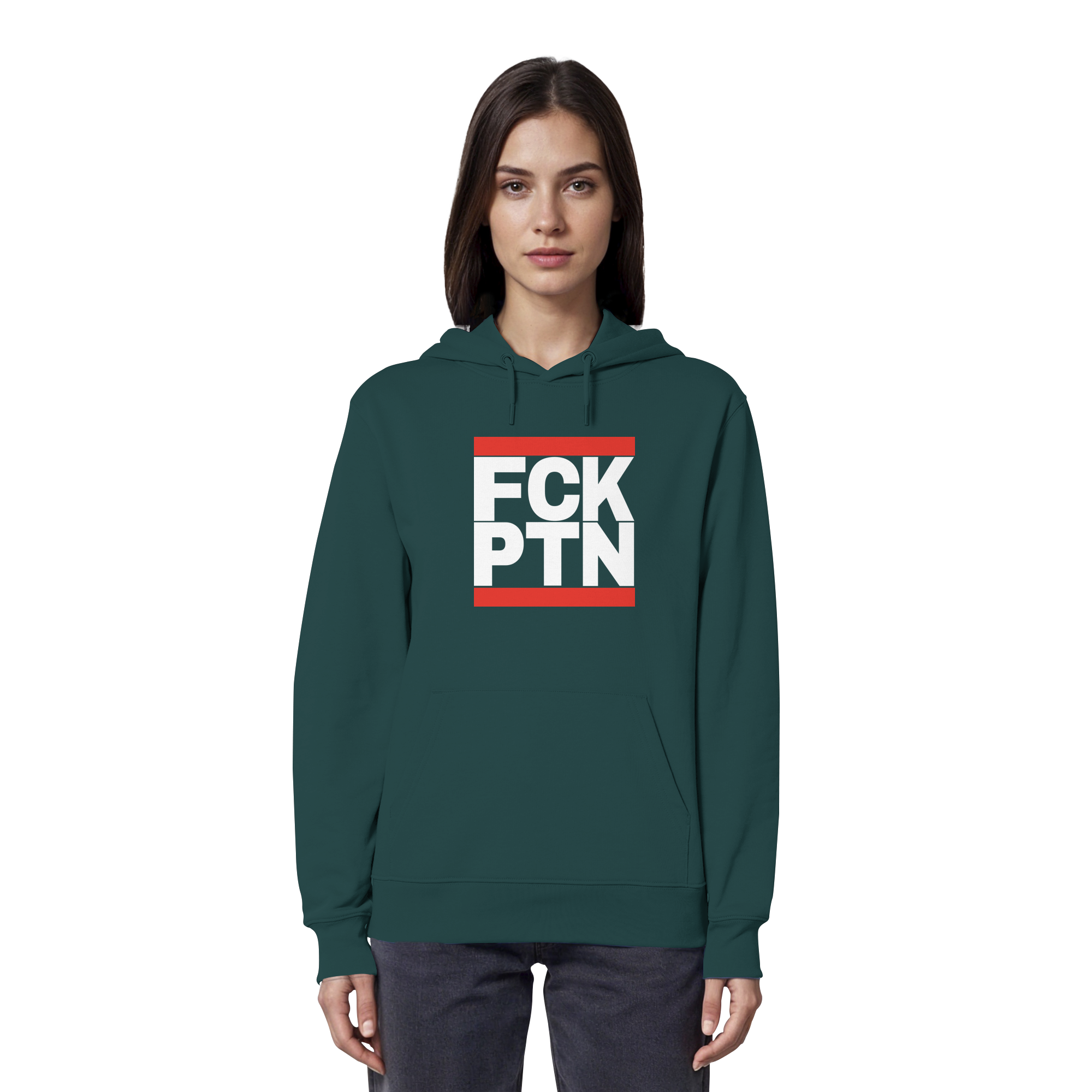 FCK PTN (weiße Schrift) - Organic Hoodie