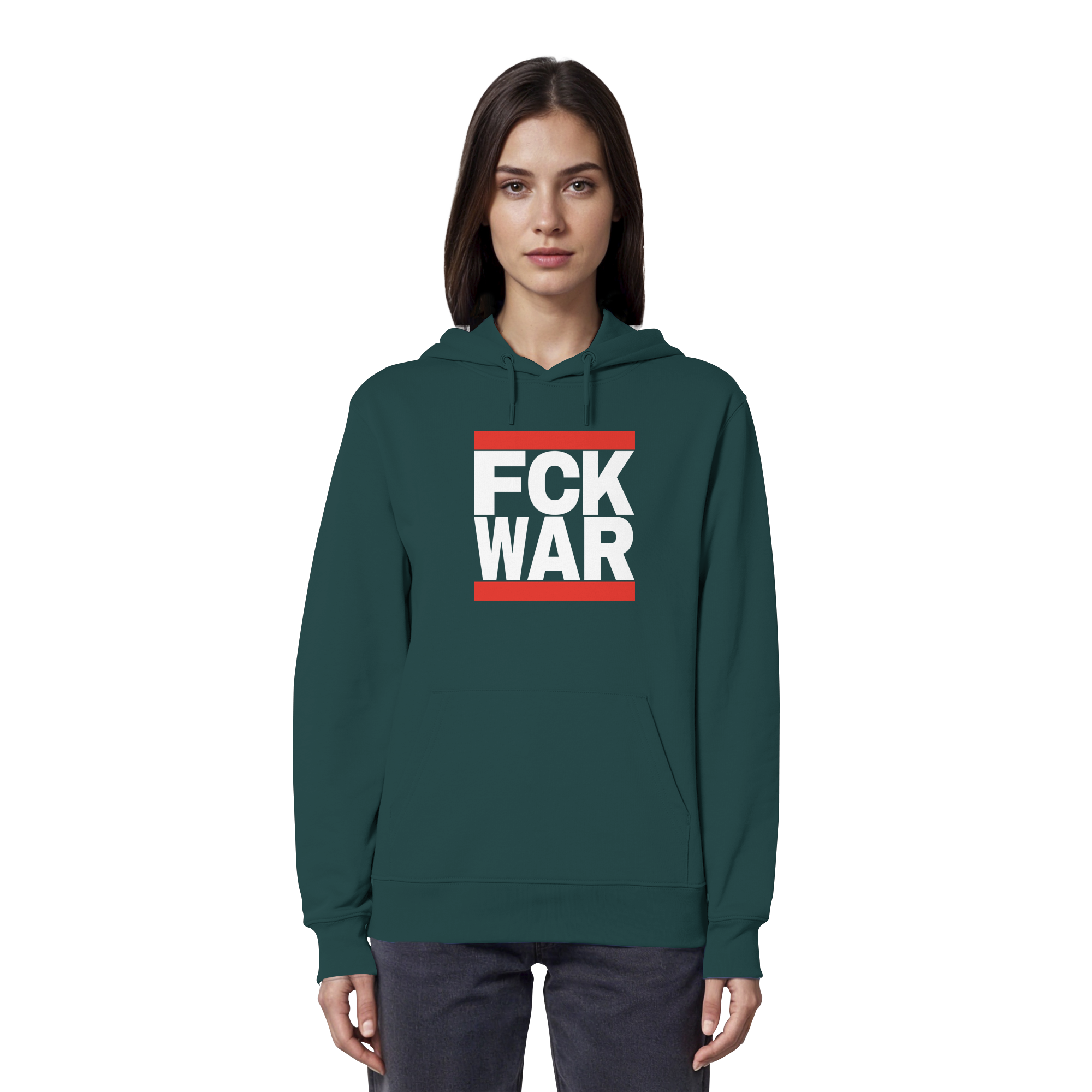 FCK WAR (weiße Schrift) - Organic Hoodie