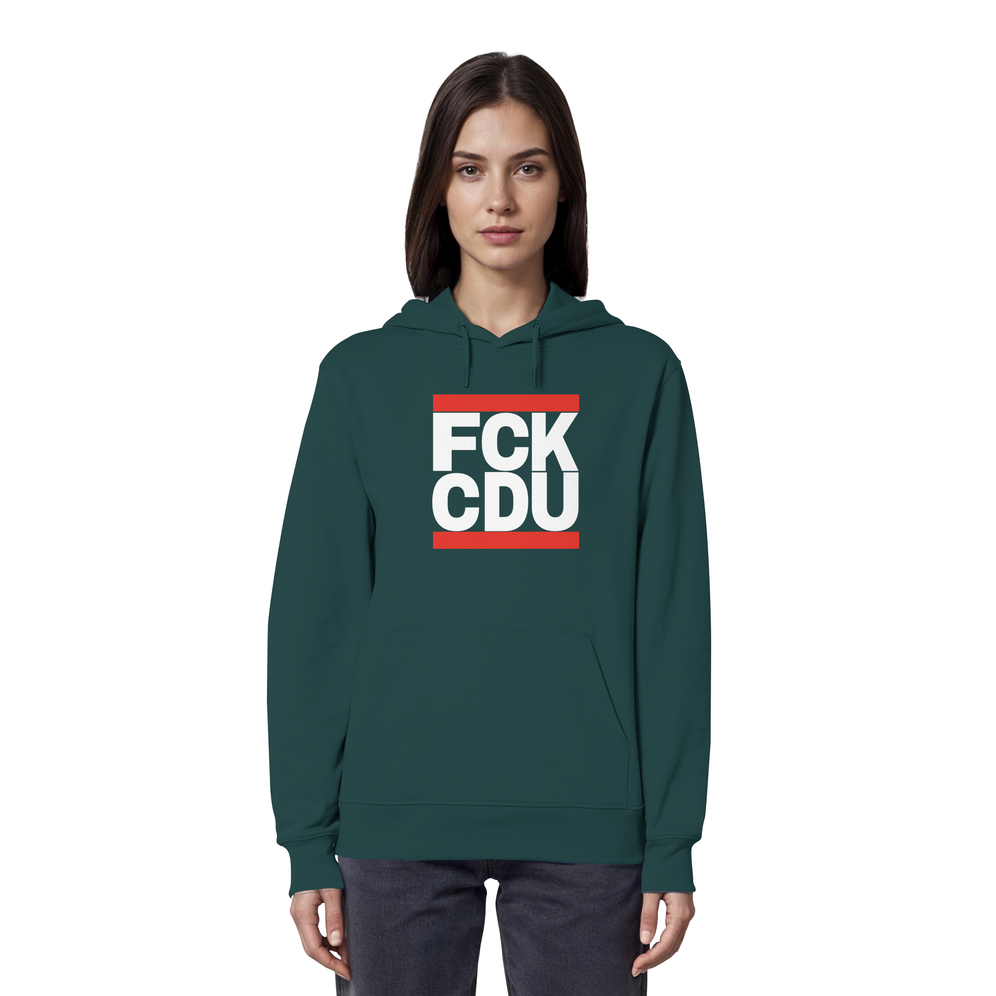 FCK CDU (weiße Schrift) - Organic Hoodie