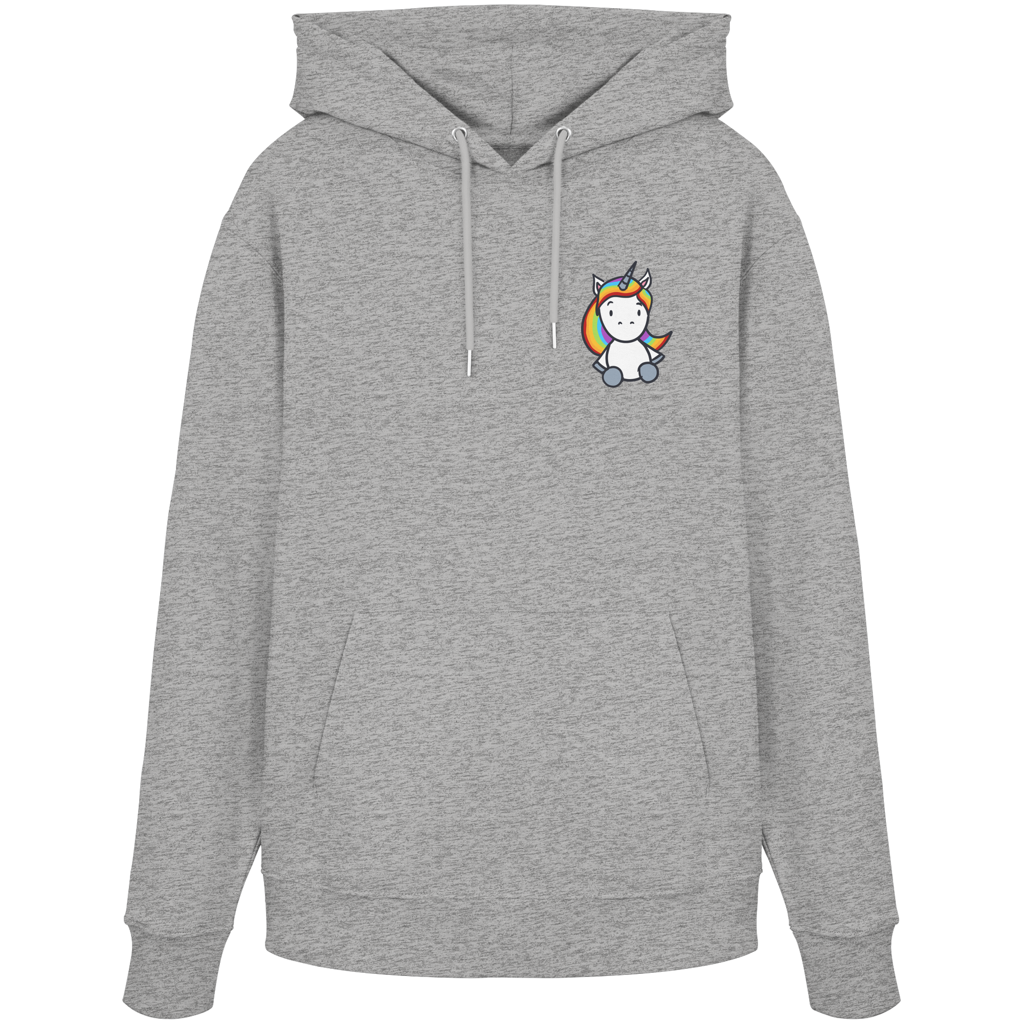 Einhorn mit Regenbogen Haaren - Organic Hoodie
