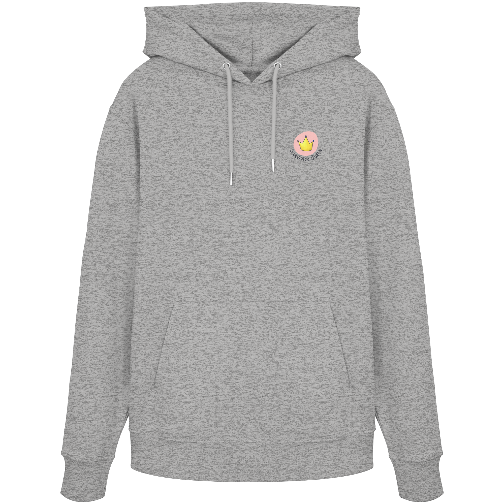 Survivor Queens Logo "Schriftzug Edition" mit Seelenmännchen "Selbstverteidigung Edition" Backprint - Organic Hoodie