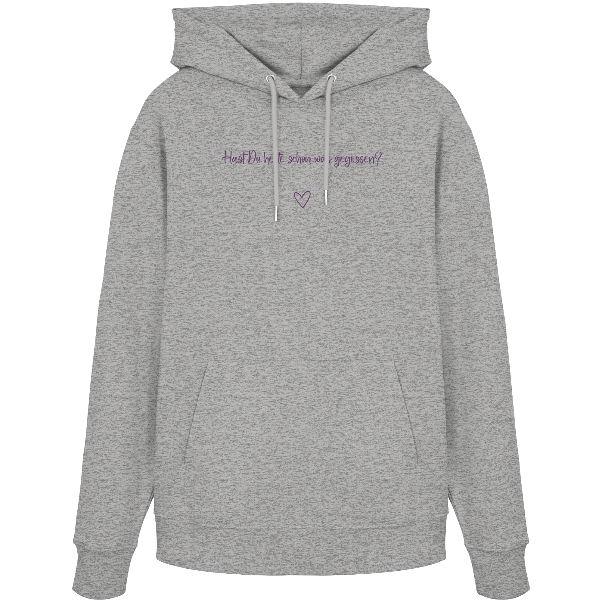 Hast Du heute schon was gegessen? "Lila Herz Edition" - Organic Hoodie
