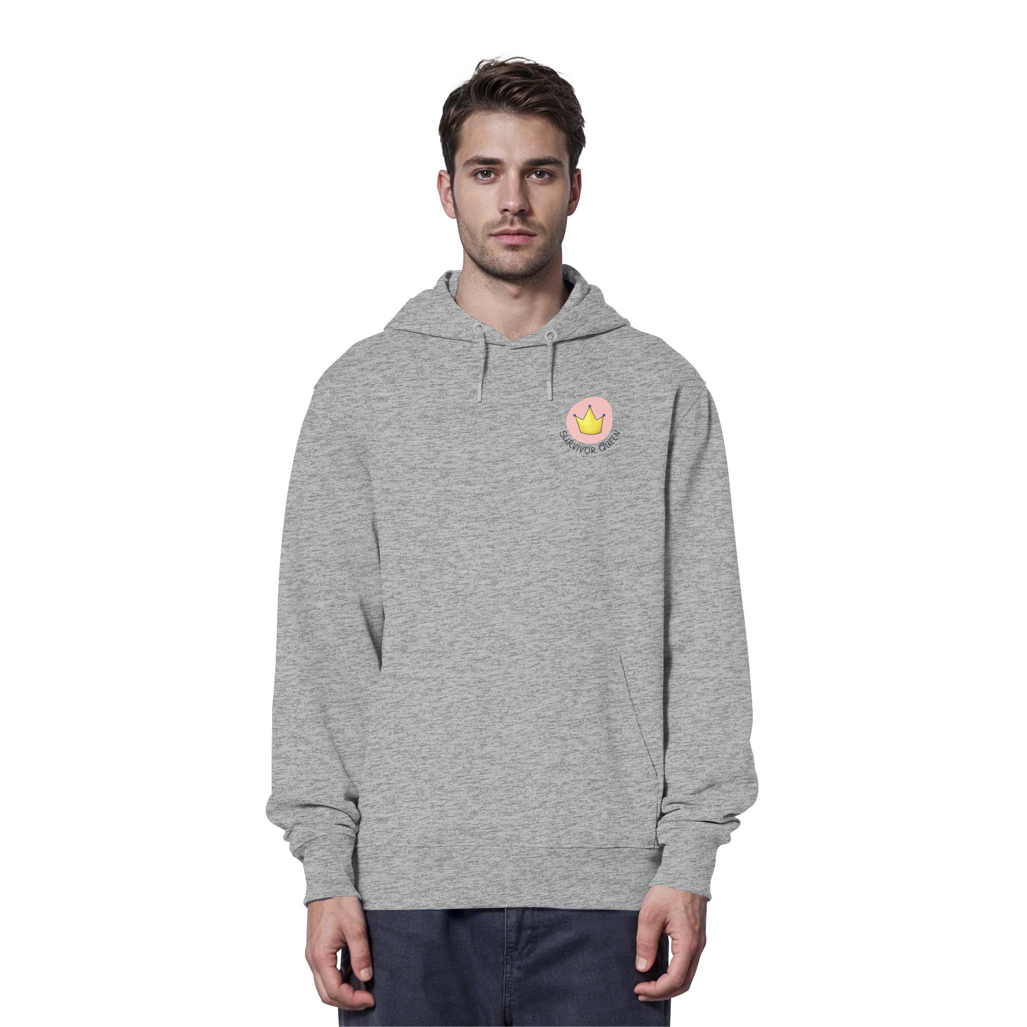 Survivor Queens Logo "Schriftzug Edition" Brustprint (hell) - Organic Hoodie