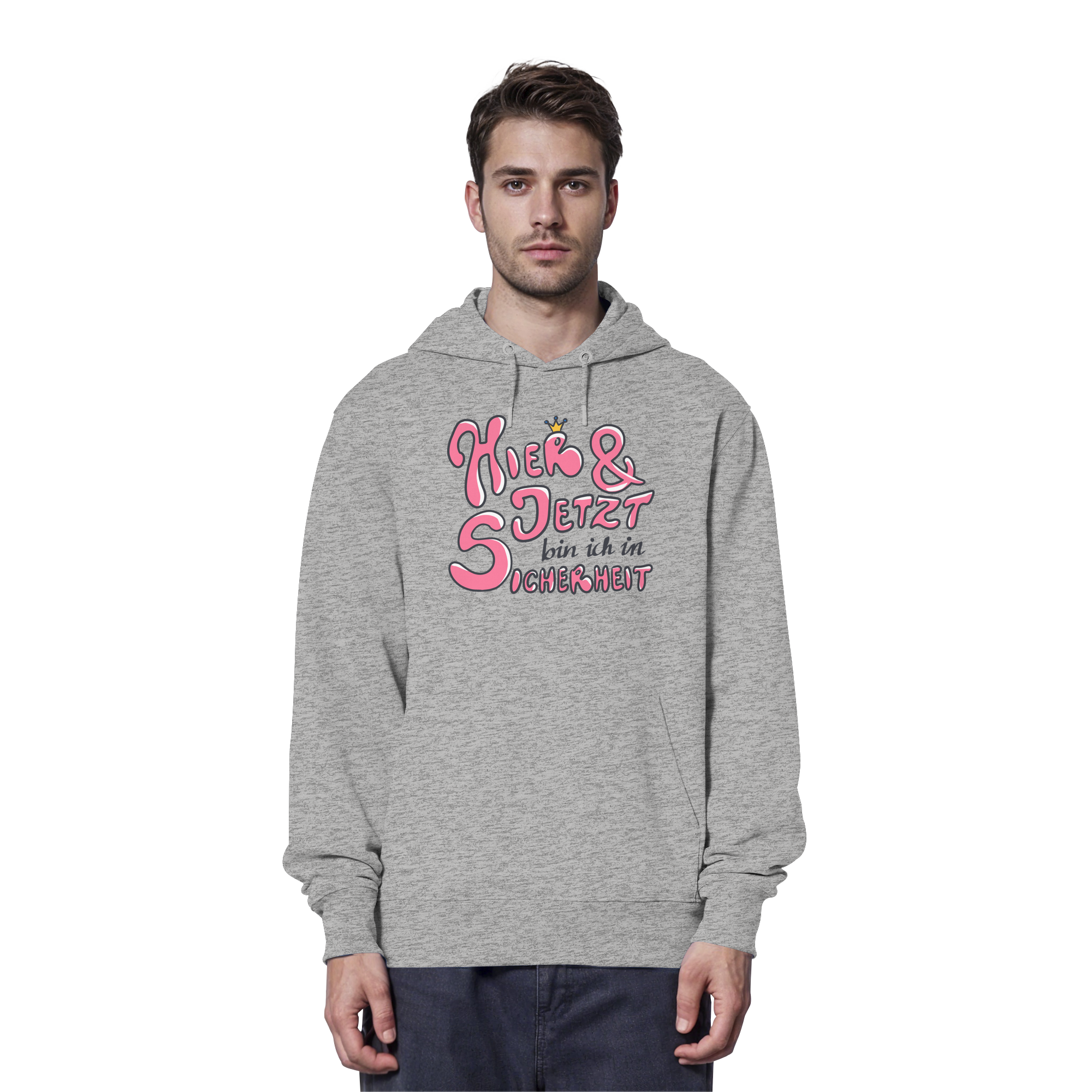 Hier und jetzt bin ich in Sicherheit "Pinke Edition" - Organic Hoodie
