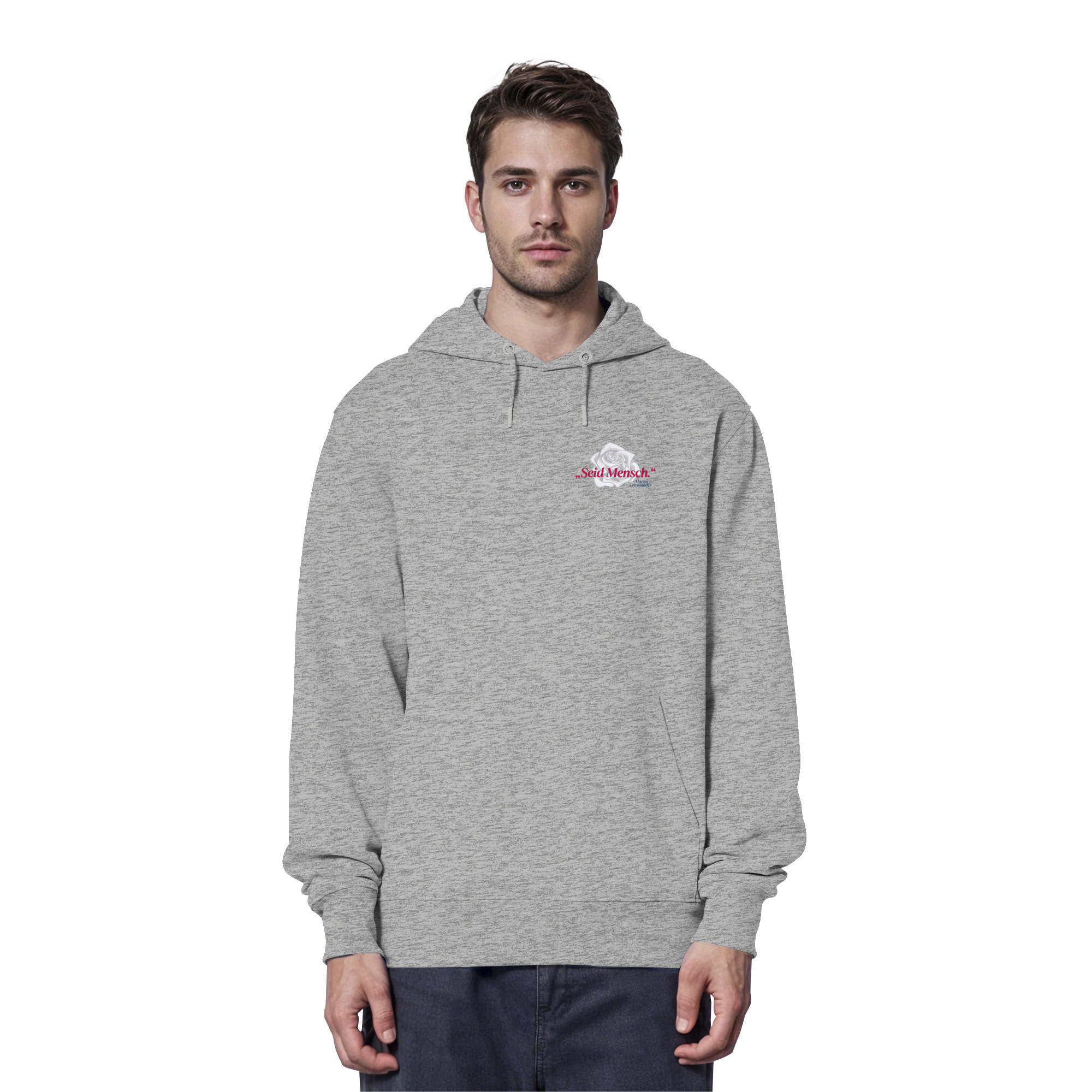 Seid Mensch "Weiße Rose Edition" - Organic Hoodie