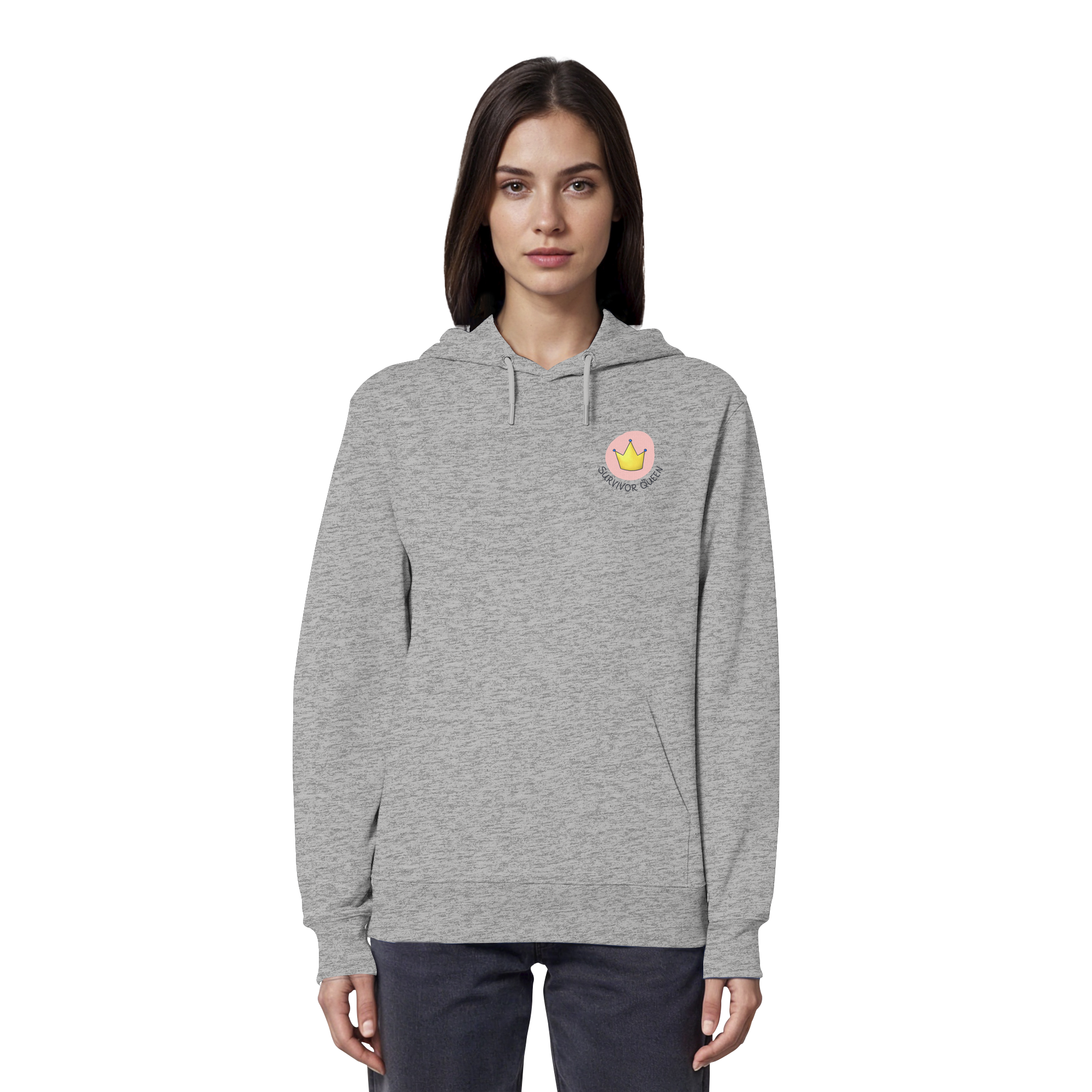 Survivor Queens Logo "Schriftzug Edition" Brustprint (hell) - Organic Hoodie