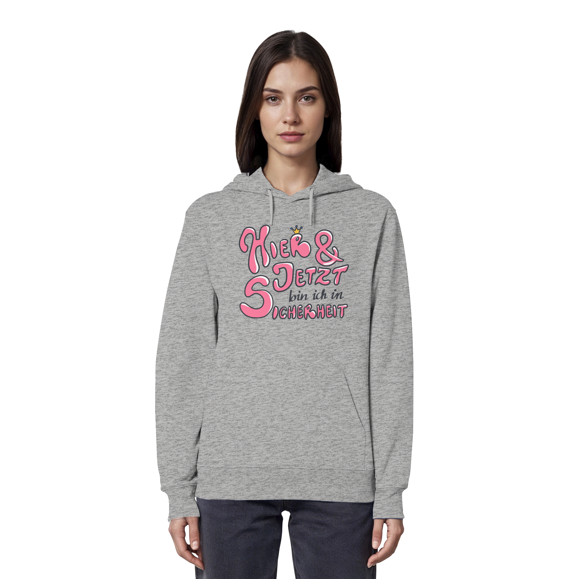 Hier und jetzt bin ich in Sicherheit "Pinke Edition" - Organic Hoodie
