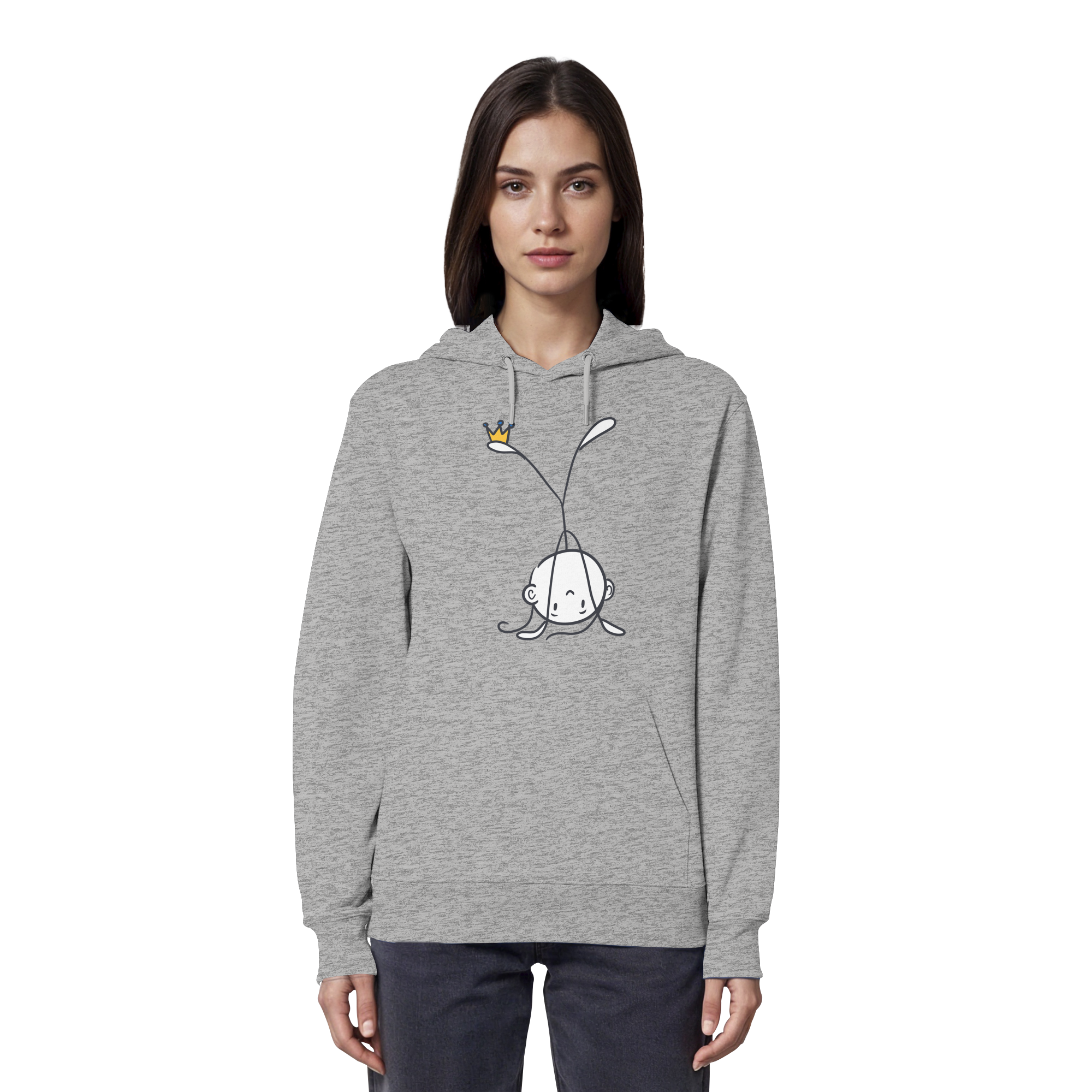 Seelenmännchen "Handstand Edition" Frontprint (hell) - Organic Hoodie