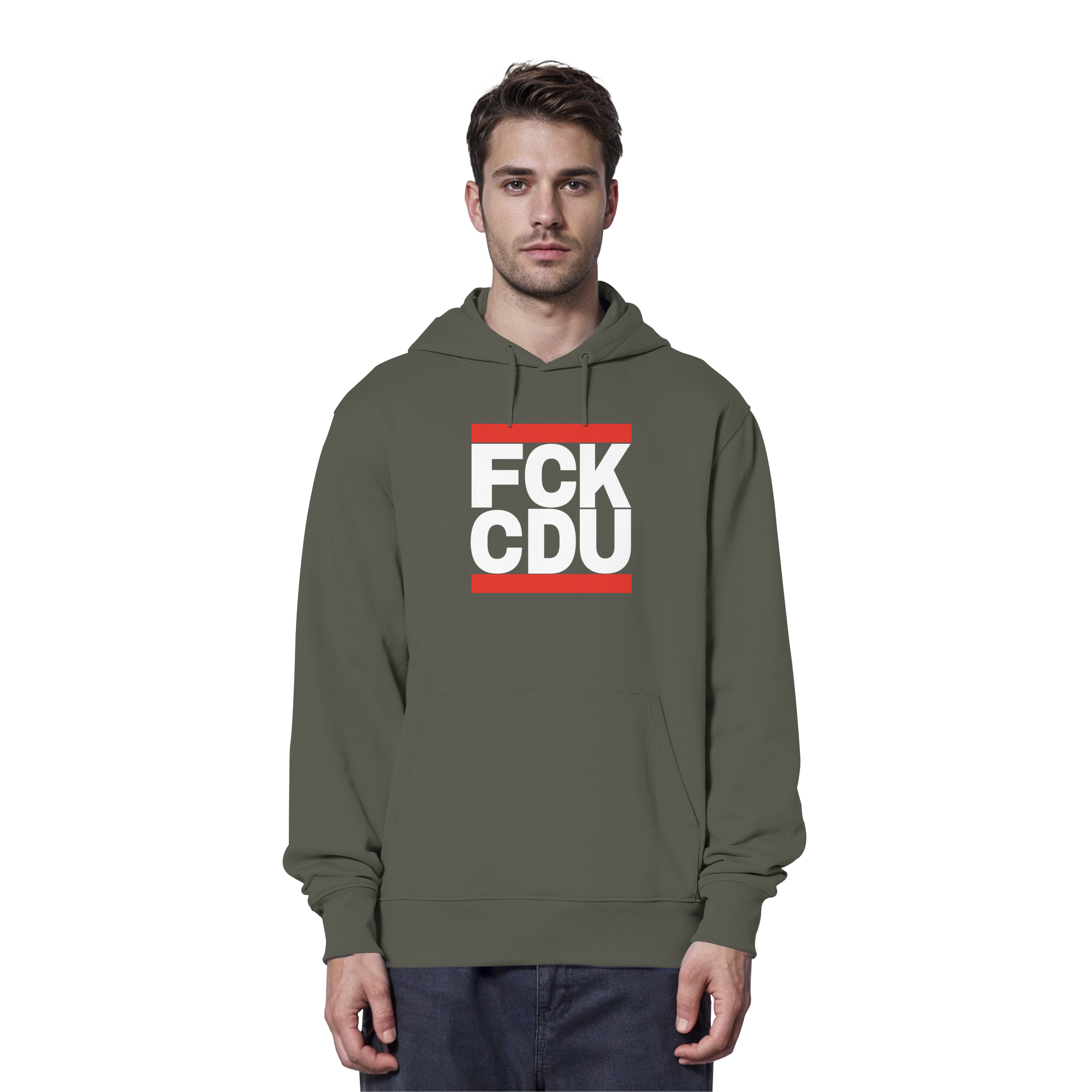 FCK CDU (weiße Schrift) - Organic Hoodie