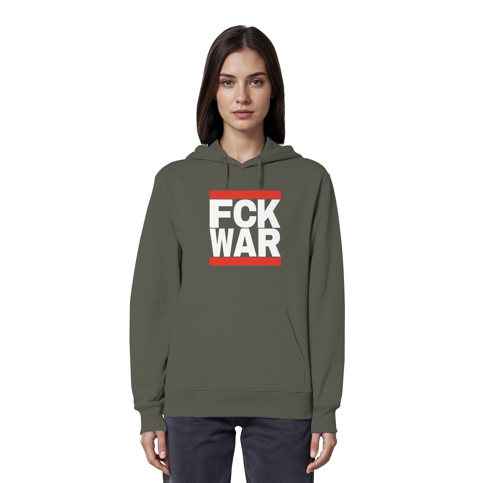 FCK WAR (weiße Schrift) - Organic Hoodie
