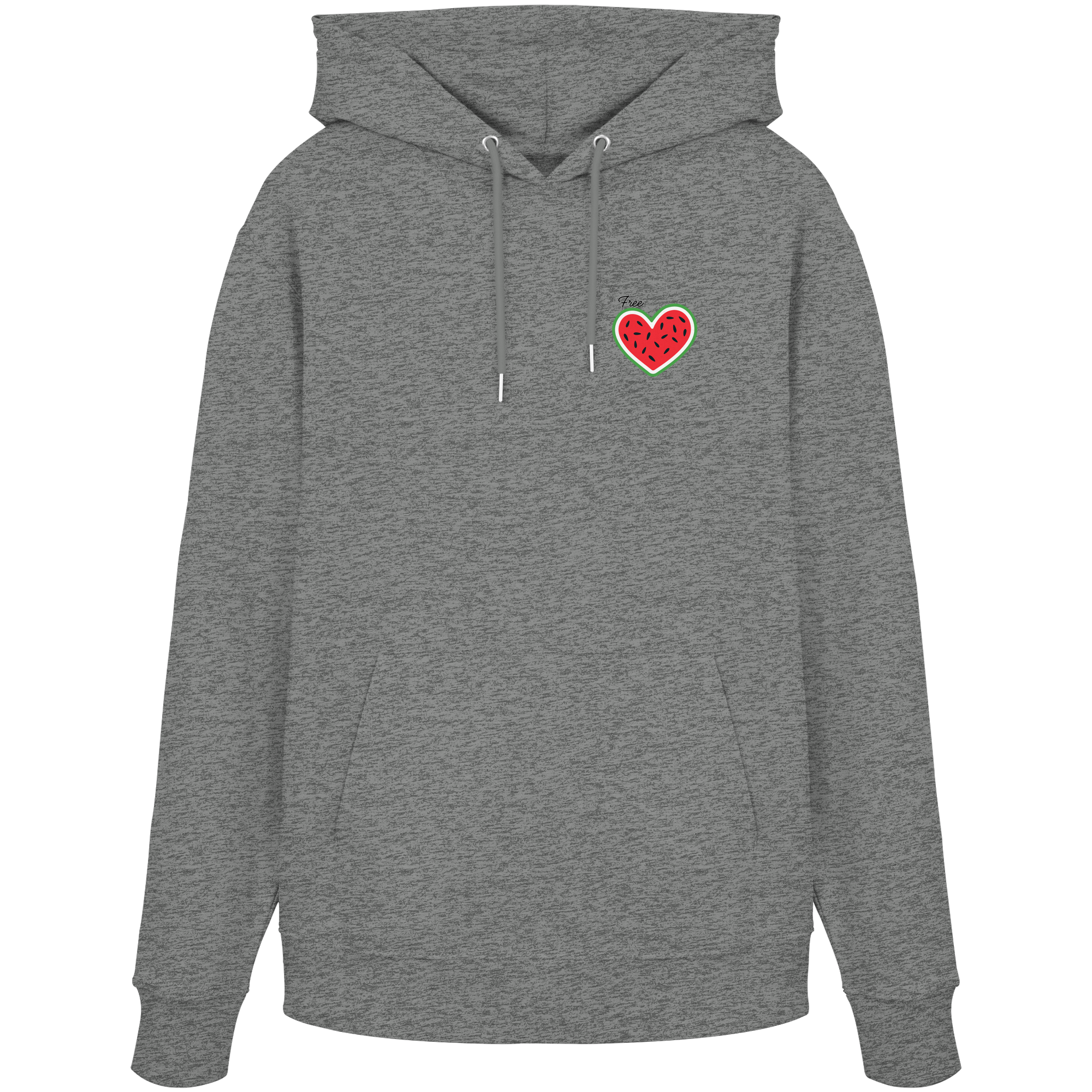 Free Palestine "Melon Heart Edition" - Organic Hoodie