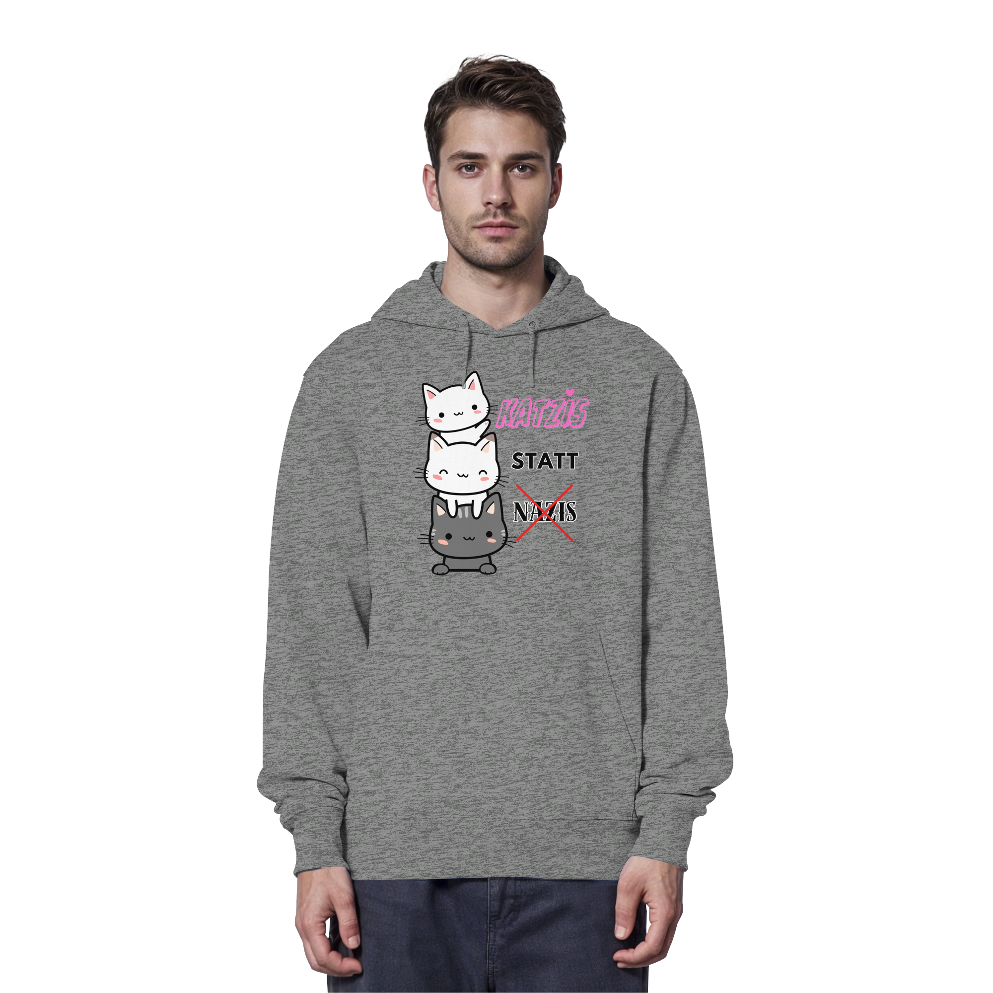 Katzis statt Nazis - Organic Hoodie
