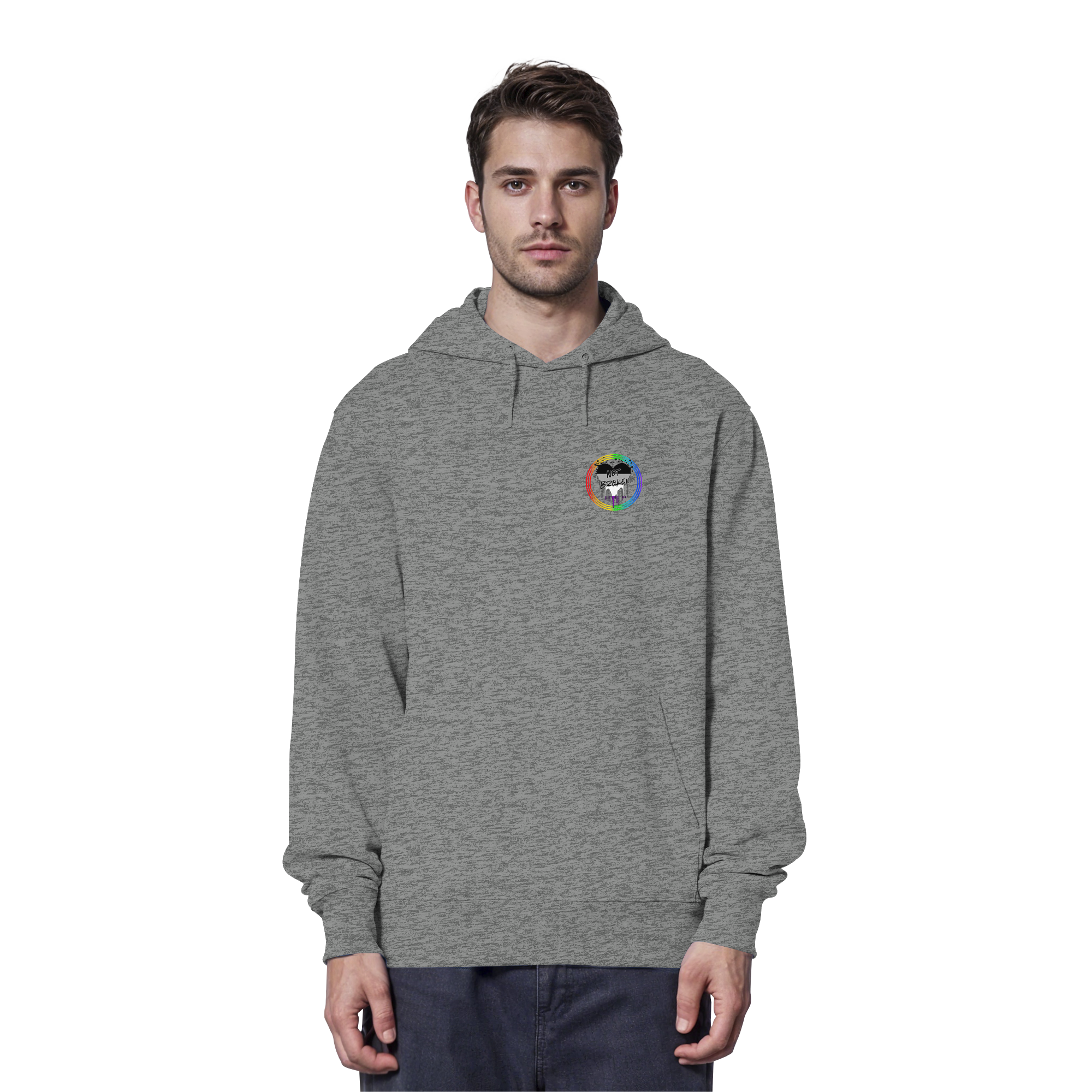 Asexual Not Broken "Regenbogenkreis Edition" - Organic Hoodie