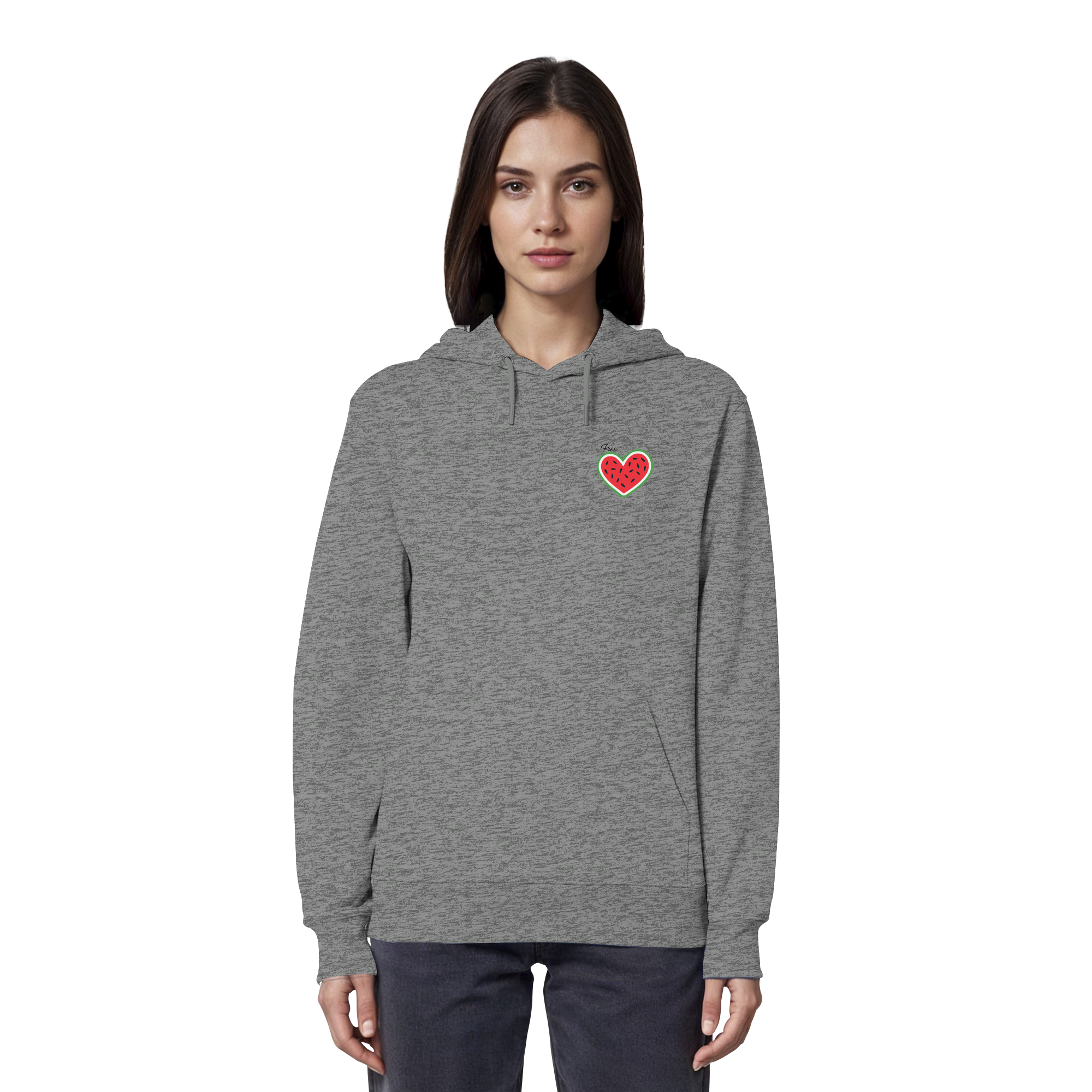 Free Palestine "Melon Heart Edition" - Organic Hoodie