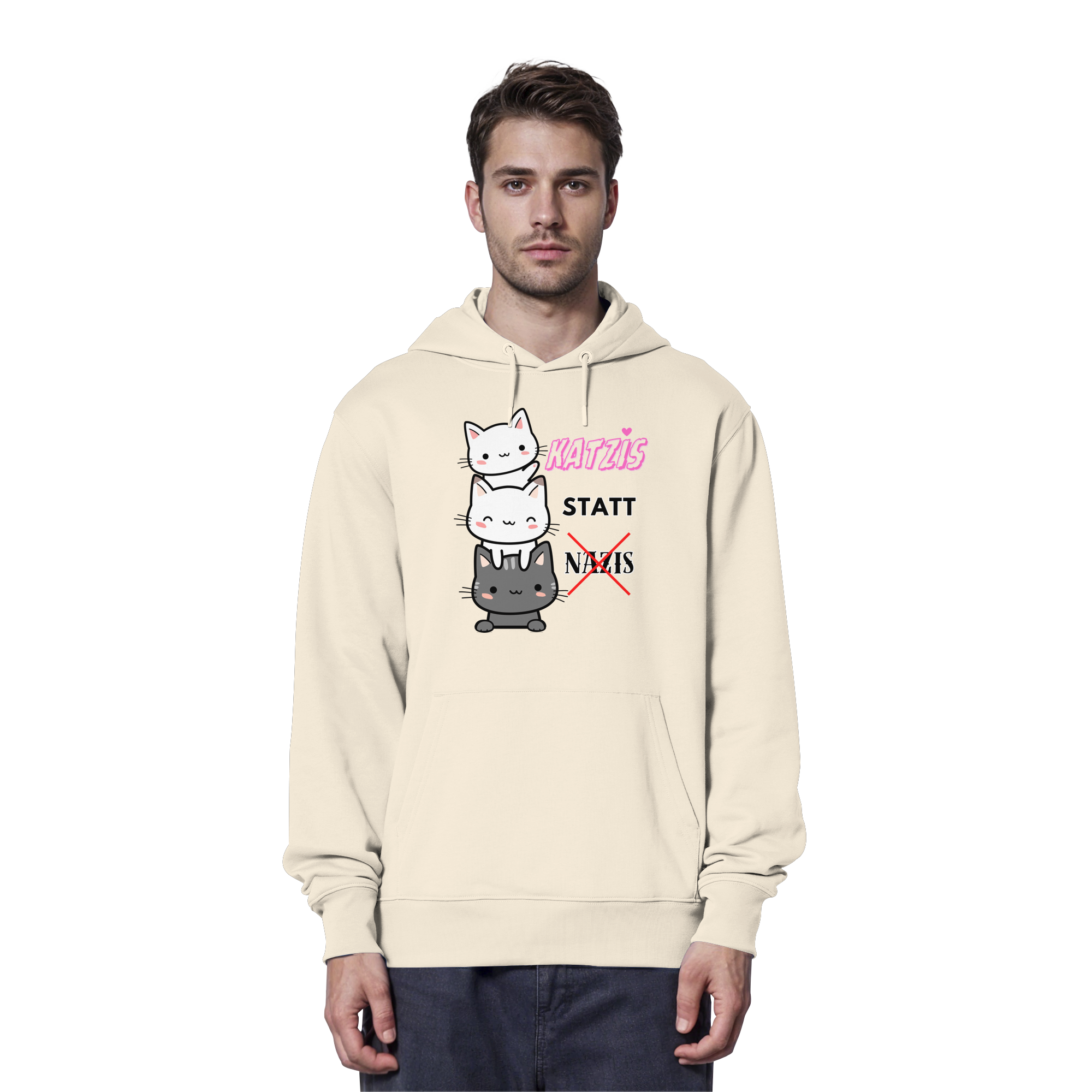 Katzis statt Nazis - Organic Hoodie