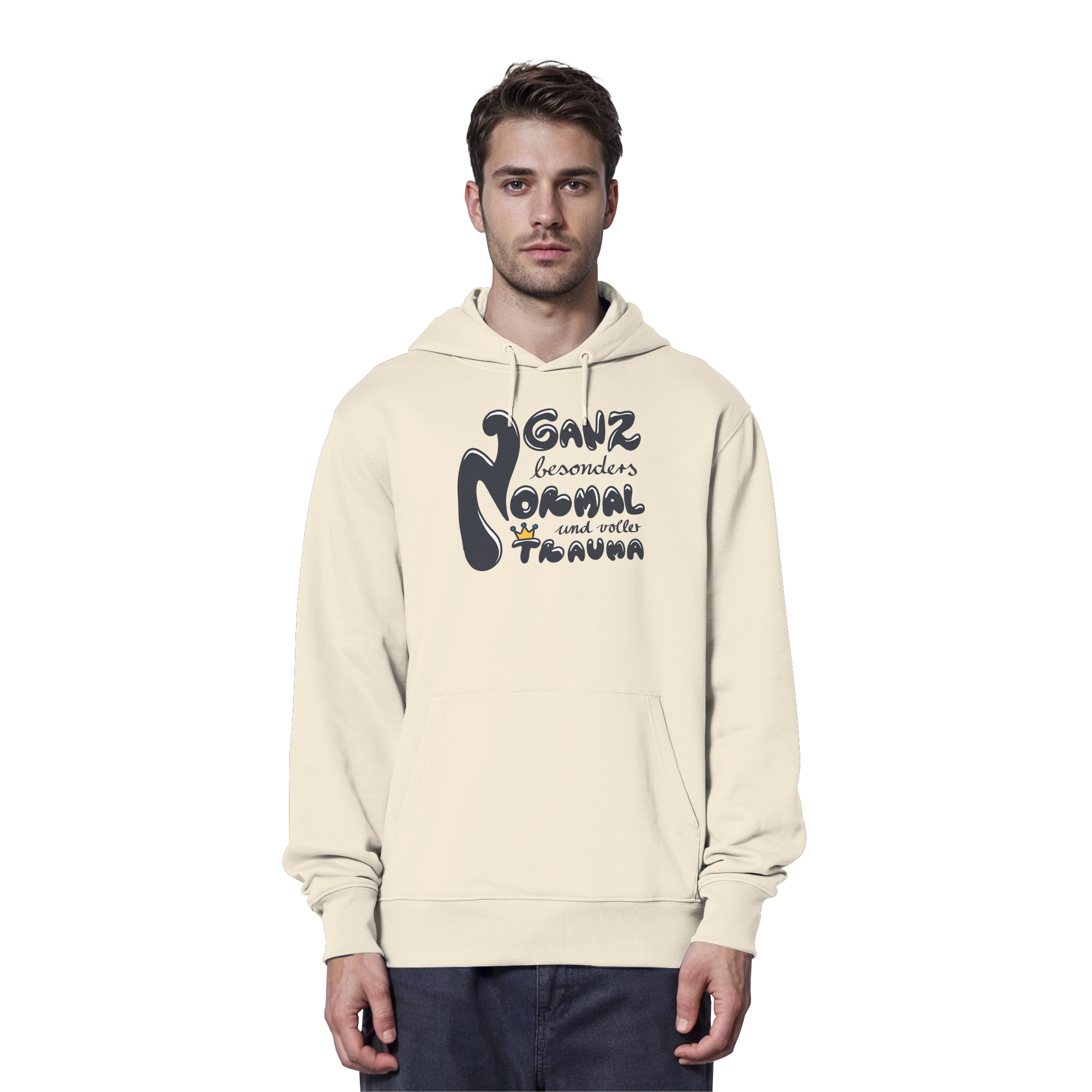 Ganz besonders Normal und voller Trauma "Schwarze Edition" - Organic Hoodie