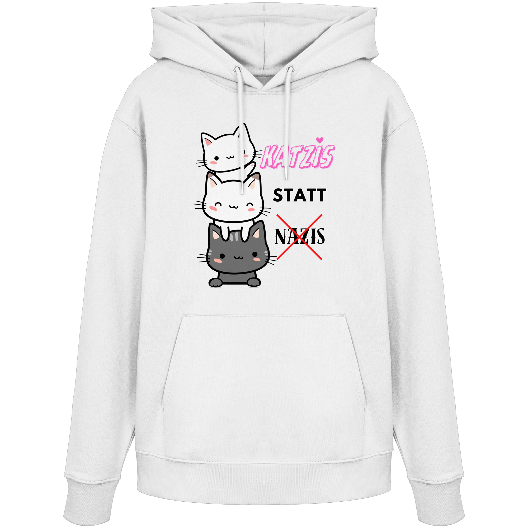 Katzis statt Nazis - Organic Hoodie