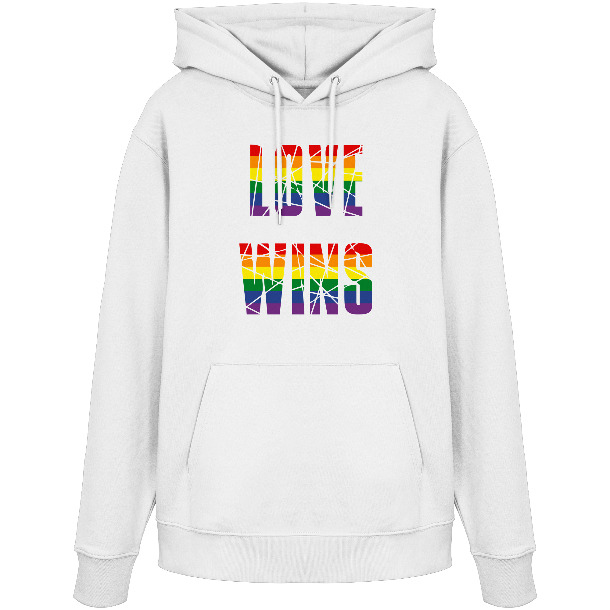 LOVE WINS in Regenbogen-Farben - Organic Hoodie
